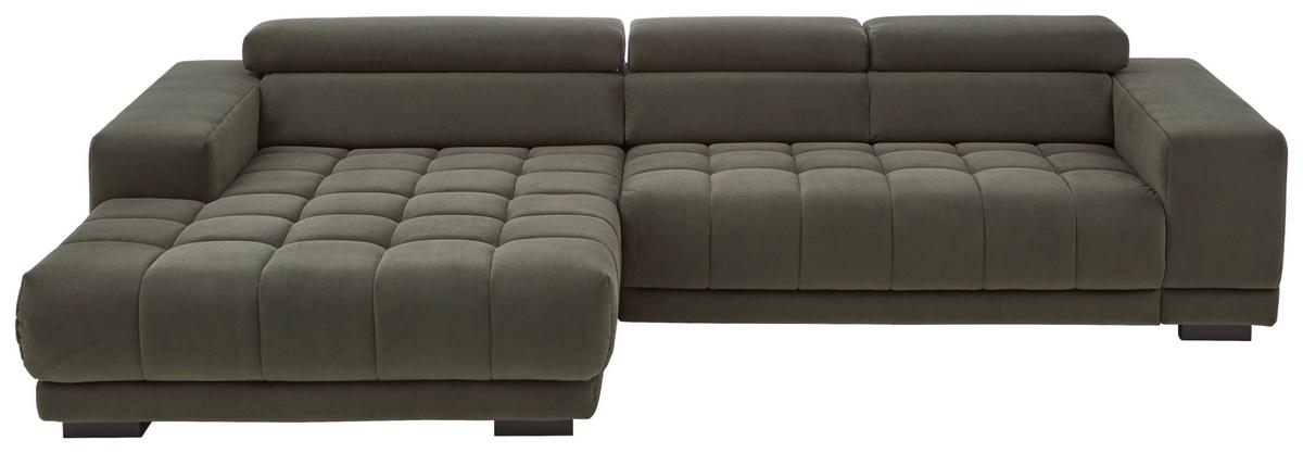 Rohová sedačka IBA, ľavá, olivovozelená - olivovozelená/čierna, Lifestyle, kov/textil (190/329cm) - Premium Living
