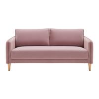 Pohovka LIVIA růžová - růžová/přírodní barvy, Moderní, dřevo/textil (176/78/76cm) - Bessagi Home