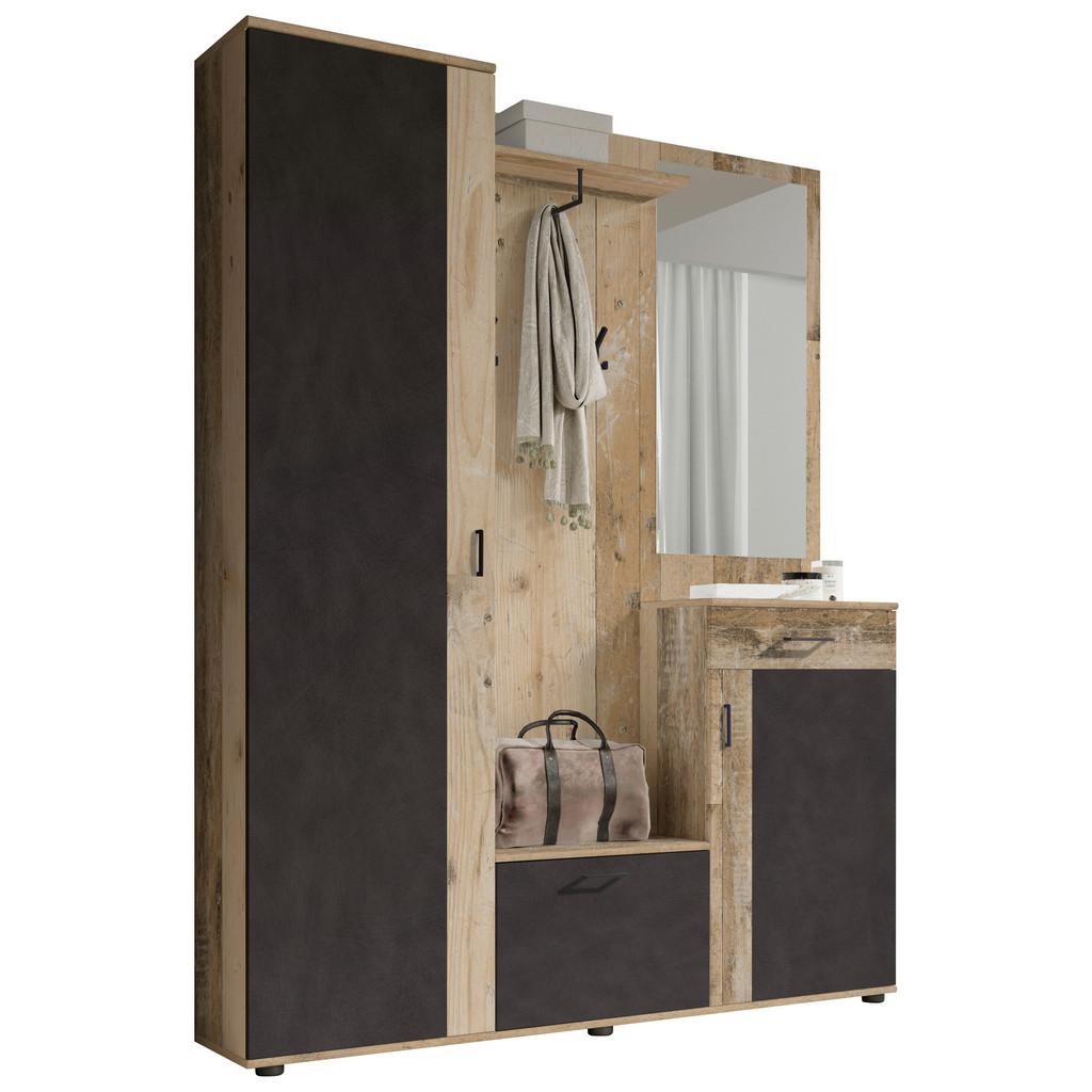 Garderobe Hanna Eichefarben/Anthrazit B: 145cm