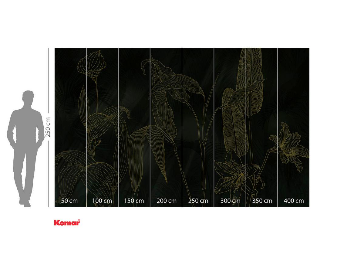 Vliestapete Darkest Green - Gelb/Schwarz, Basics (400/250cm) - Komar