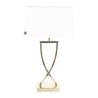 Tischlampe Omega Weiß 2829610-5000 Omega - Messingfarben/Weiß, Design, Textil/Metall (27/52cm) - By Rydéns