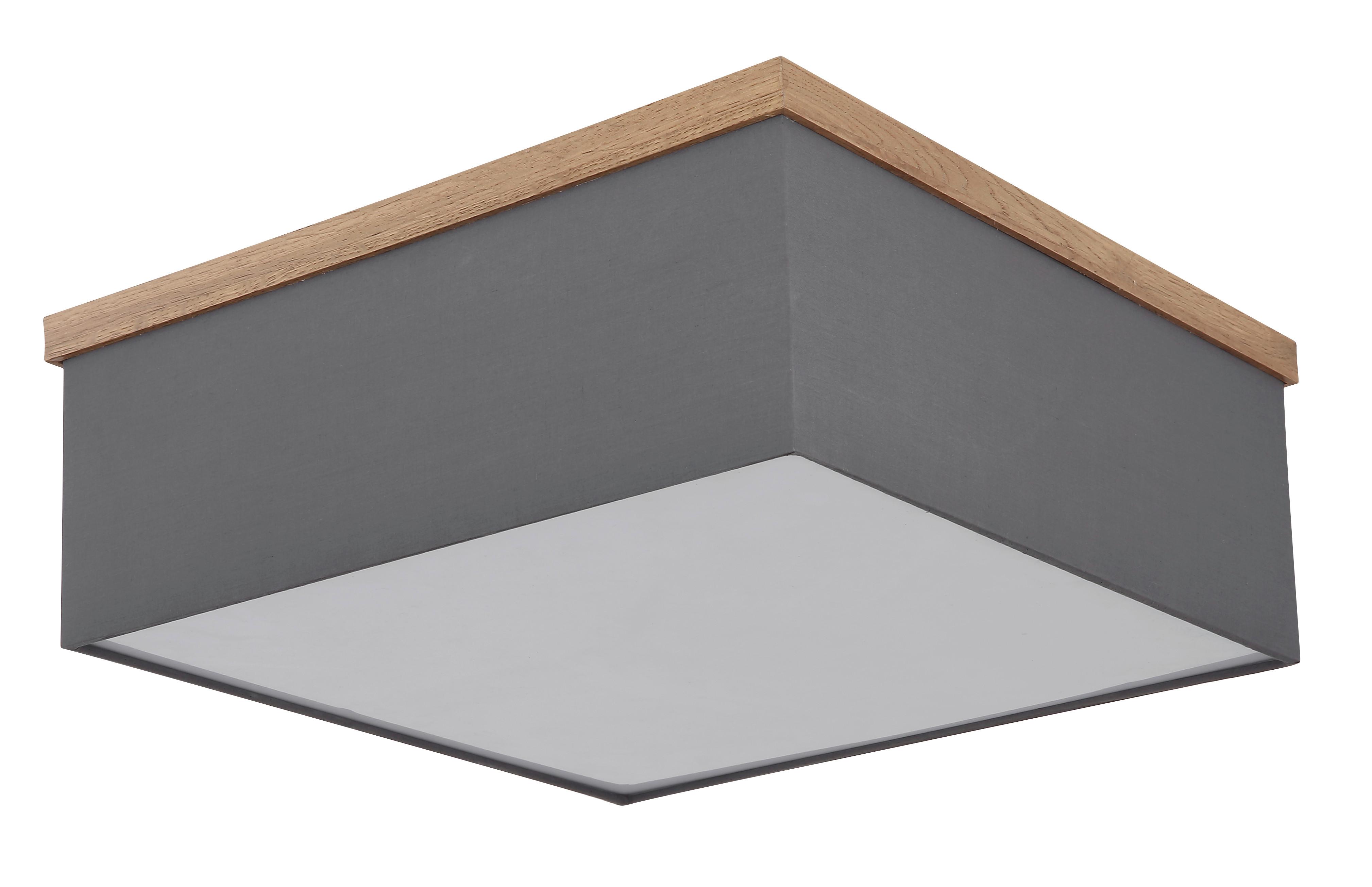 Deckenleuchte 15578d - Anthrazit/Schwarz, KONVENTIONELL, Holzwerkstoff/Textil (40/40/14cm) - Globo