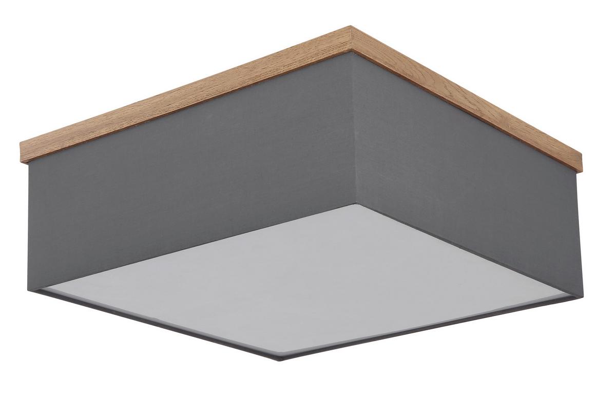 Deckenleuchte 15578d - Anthrazit/Schwarz, KONVENTIONELL, Holzwerkstoff/Textil (40/40/14cm) - Globo