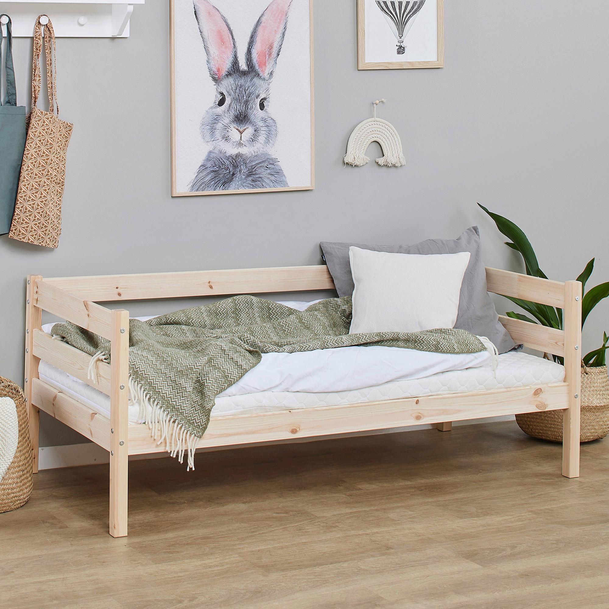 Kinder-/Juniorbett Comfort Vollmassiv, Lf: 70x160 C - Naturfarben/Kieferfarben, MODERN, Holz (70/160cm) - MID.YOU