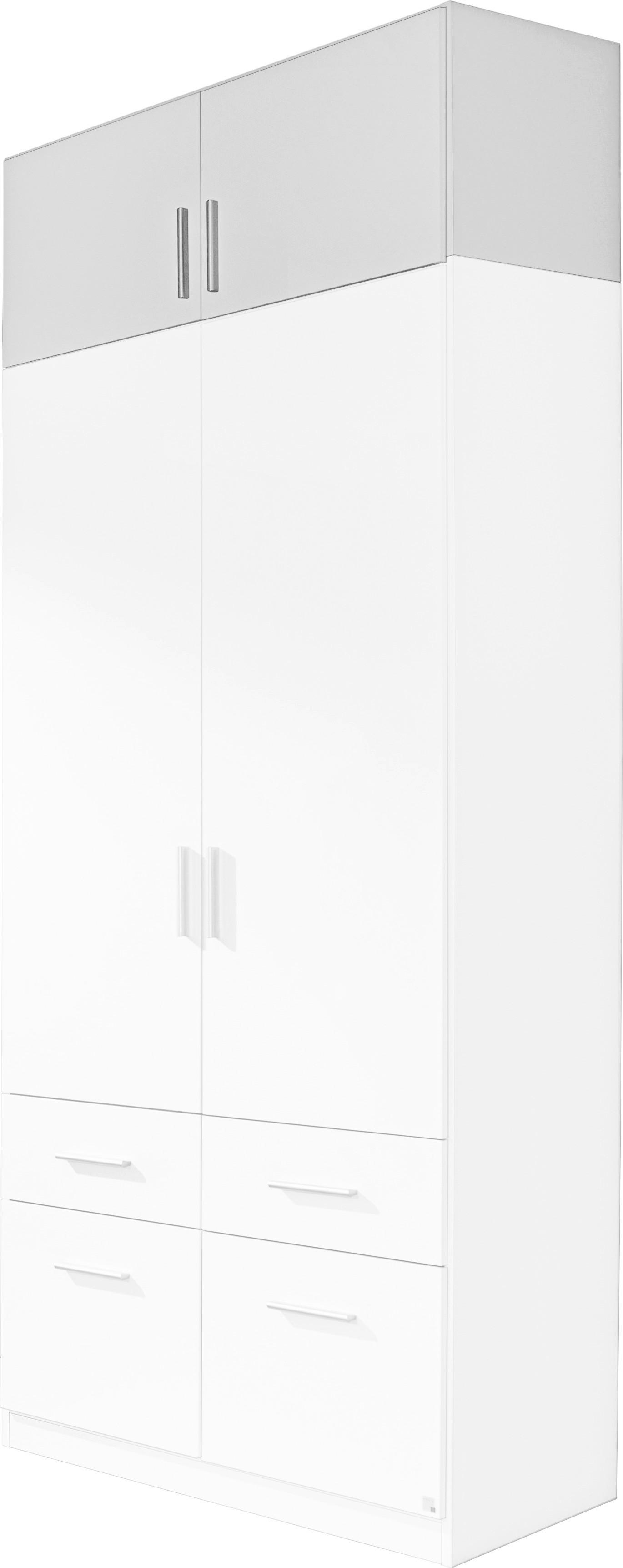 NADSTAVEC NA SKRIŇU K 2 DVER.ŠAT. SKRINI CELLE - biela/biela s vysokým leskom, Modern, drevo/plast (91/40/54cm)