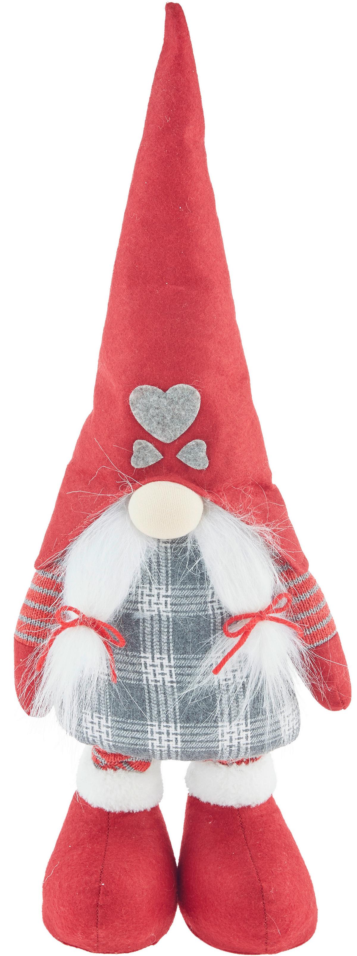 Wichtelfigur Textil/ Kunststoff H: 56-68 Cm - Rot/Weiß, Basics, Kunststoff/Textil (18/56-70/11,5cm) - Luca Bessoni