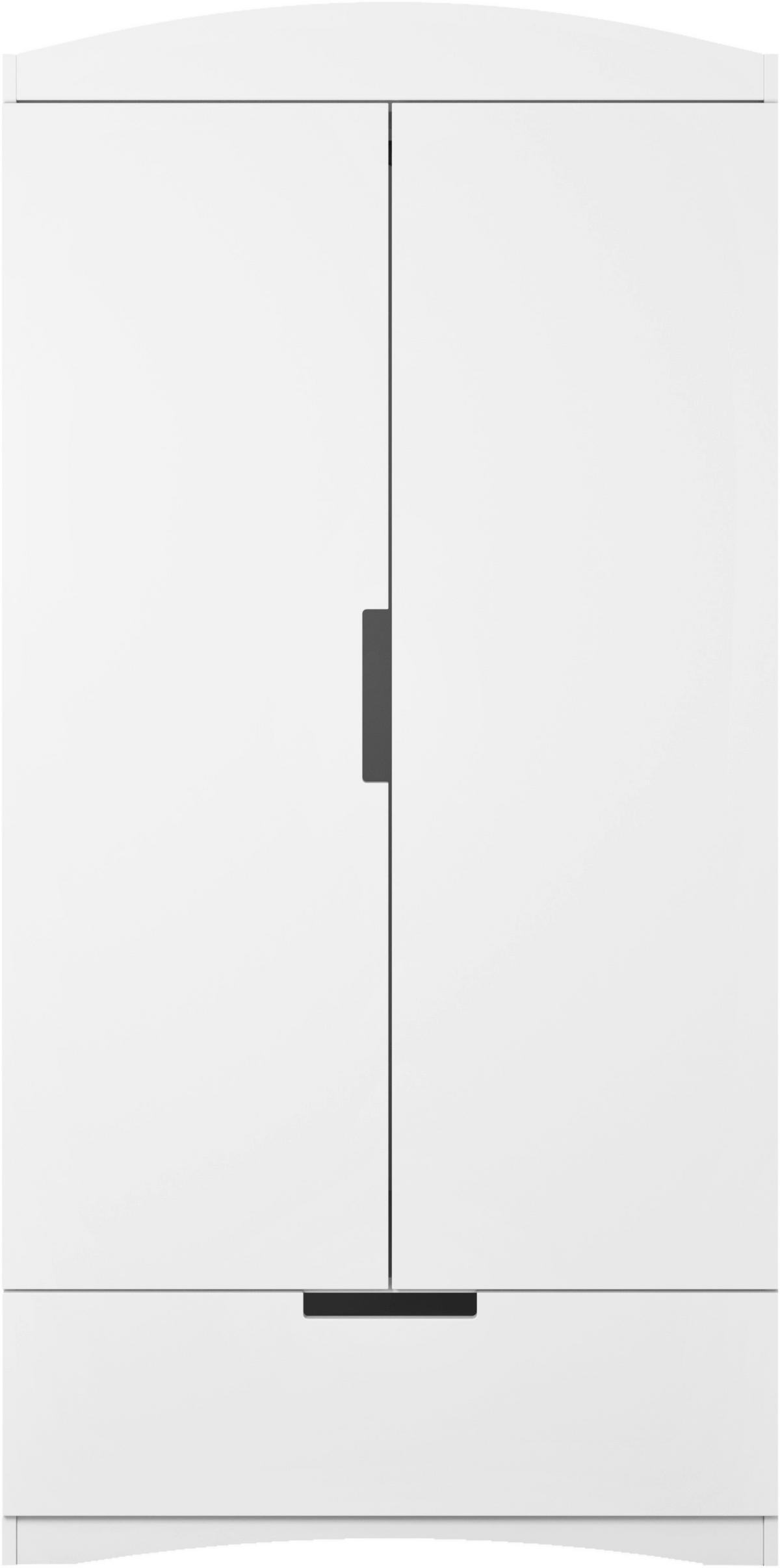 KINDERKLEIDERSCHRANK Classic Weiß B: 90cm - Weiß, MODERN, Holzwerkstoff (90/183,5/52cm) - MID.YOU