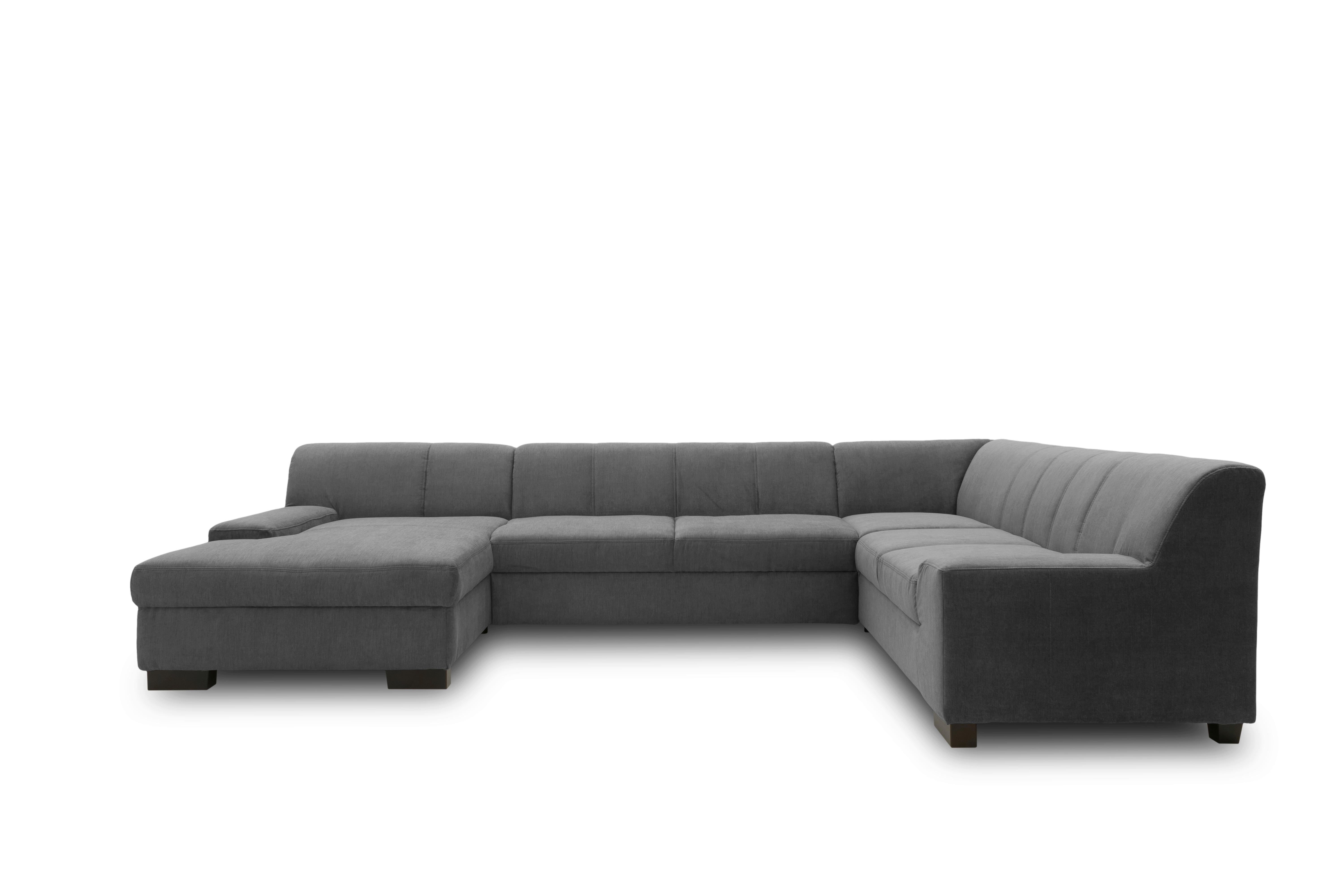 Wohnlandschaft Norma Anthrazit Webstoff - Wengefarben/Anthrazit, Design, Textil (153/328/212cm) - MID.YOU