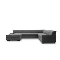 Wohnlandschaft Norma Anthrazit Webstoff - Wengefarben/Anthrazit, Design, Textil (153/328/212cm) - MID.YOU