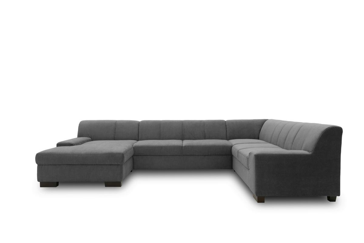 Wohnlandschaft Norma Anthrazit Webstoff - Wengefarben/Anthrazit, Design, Textil (153/328/212cm) - MID.YOU