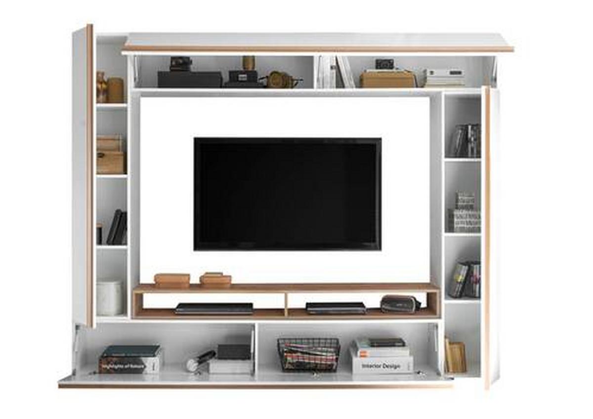 Szekrénysor Frame - tölgyfa/fehér, Design, faalapú anyag (234/191/36cm) - MID.YOU