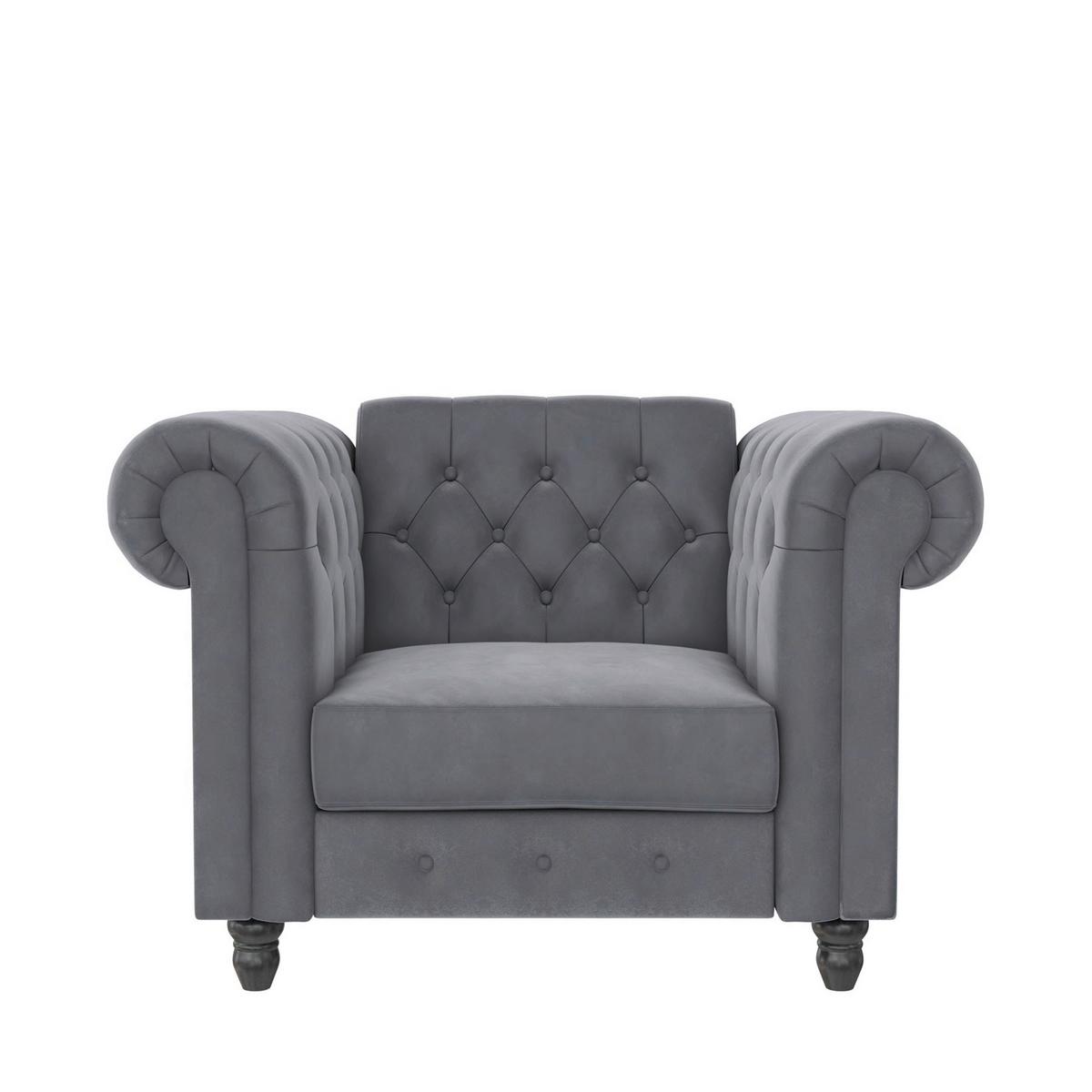 Sessel Firenze Anthrazit, Relaxfunktion - Anthrazit/Schwarz, Basics, Textil (111/83/87cm) - Livetastic