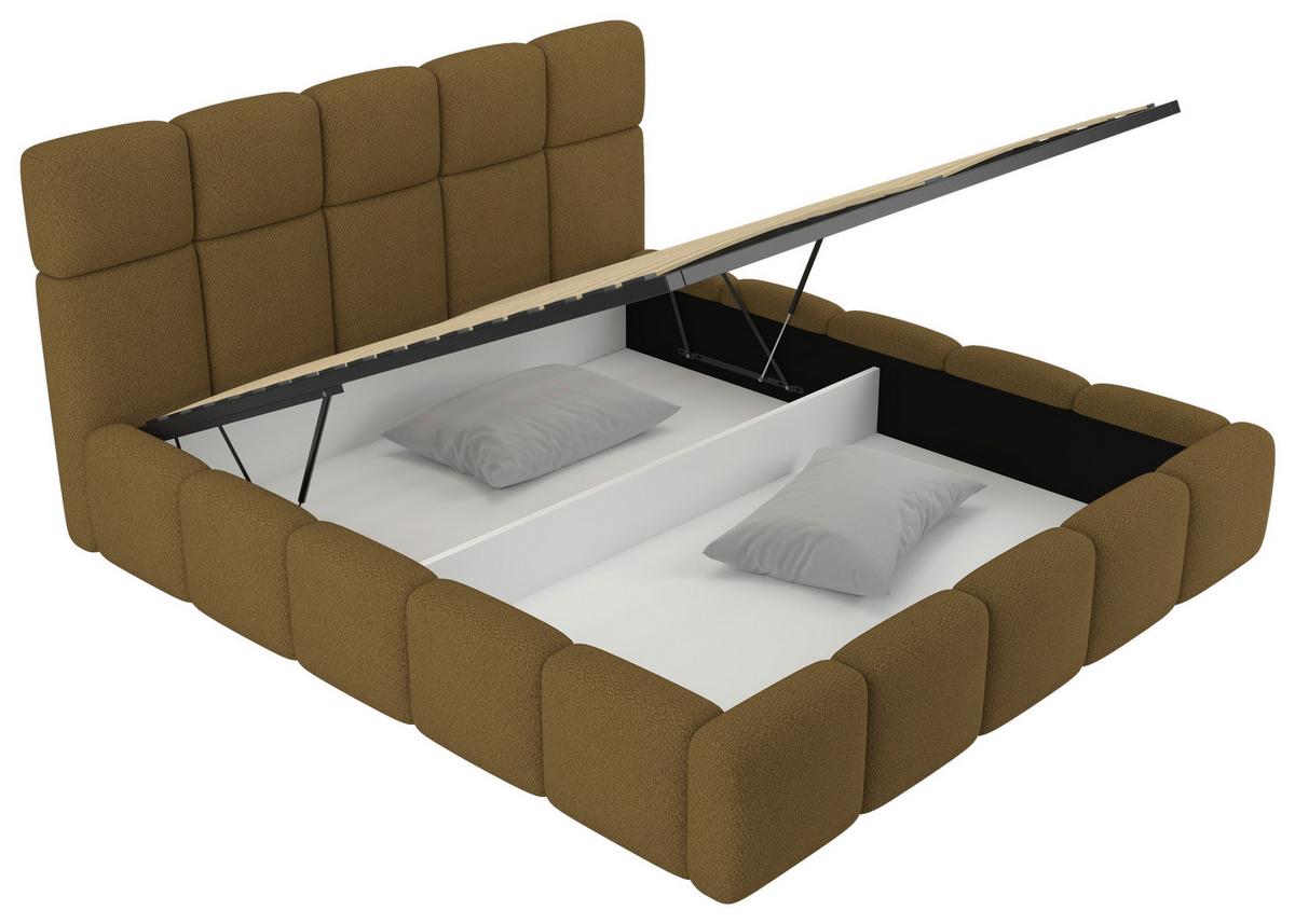 Polsterbett Cloudy M. Matratze Braun, Lf: 180x200 Cm - Braun, Trend, Holz/Holzwerkstoff (180/200cm) - Luca Bessoni