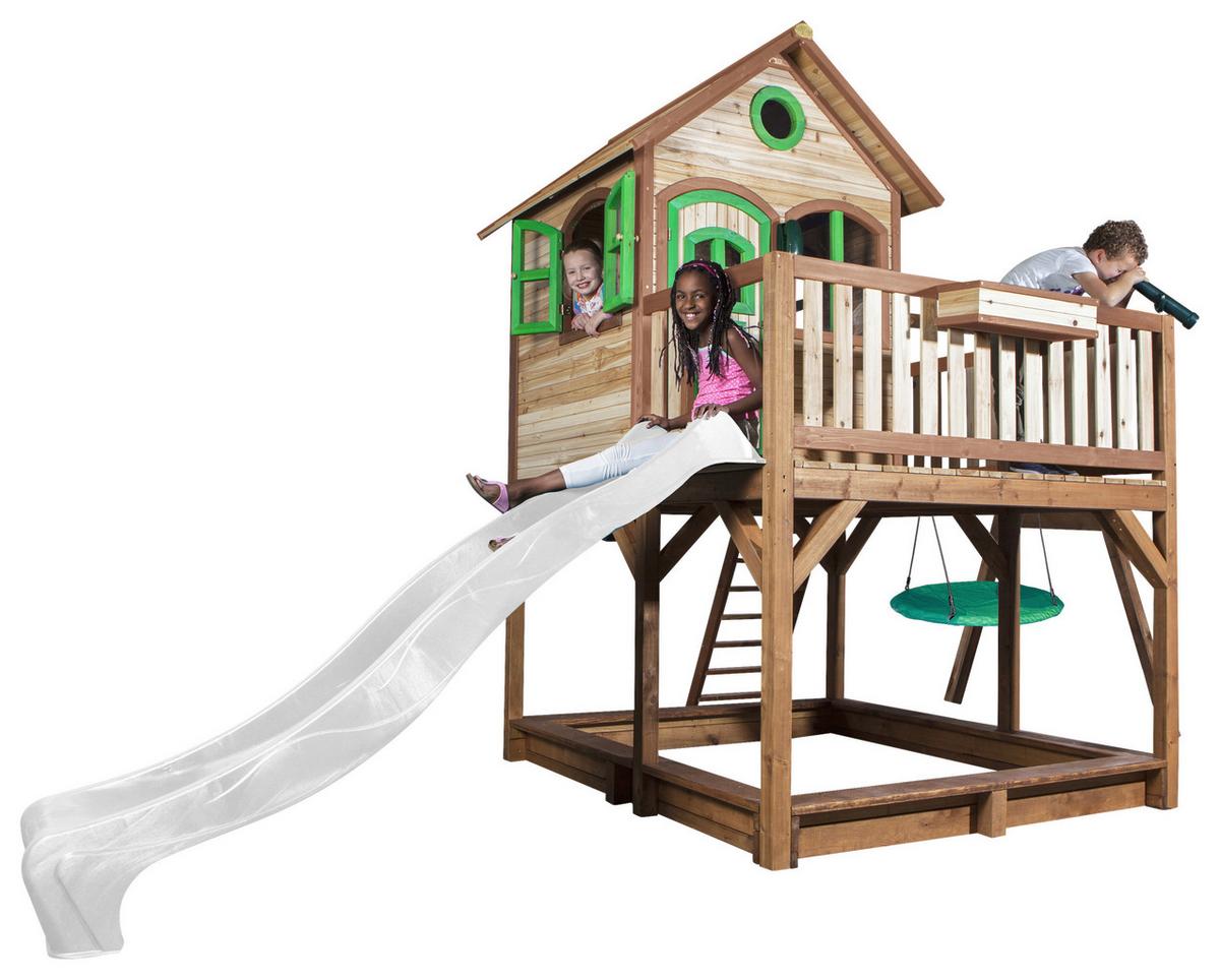 Spielturm A030.154.90 - Braun/Weiß, KONVENTIONELL, Holz (613/291/277cm) - Ambia Garden