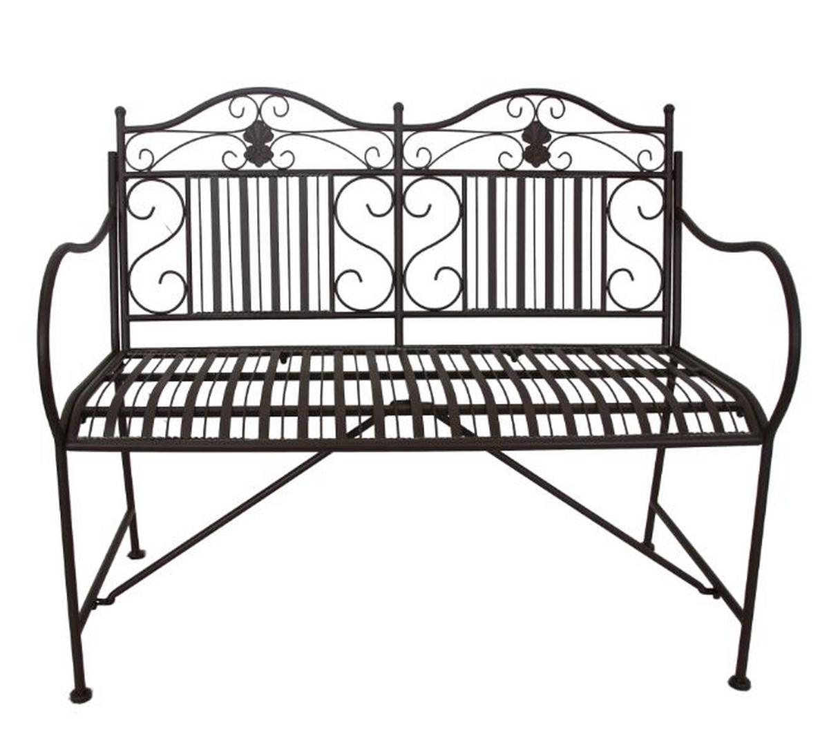 Gartenbank Metall 2-Sitzer Mangan - Schwarz, Basics, Metall (106/91/57cm) - Gardenson