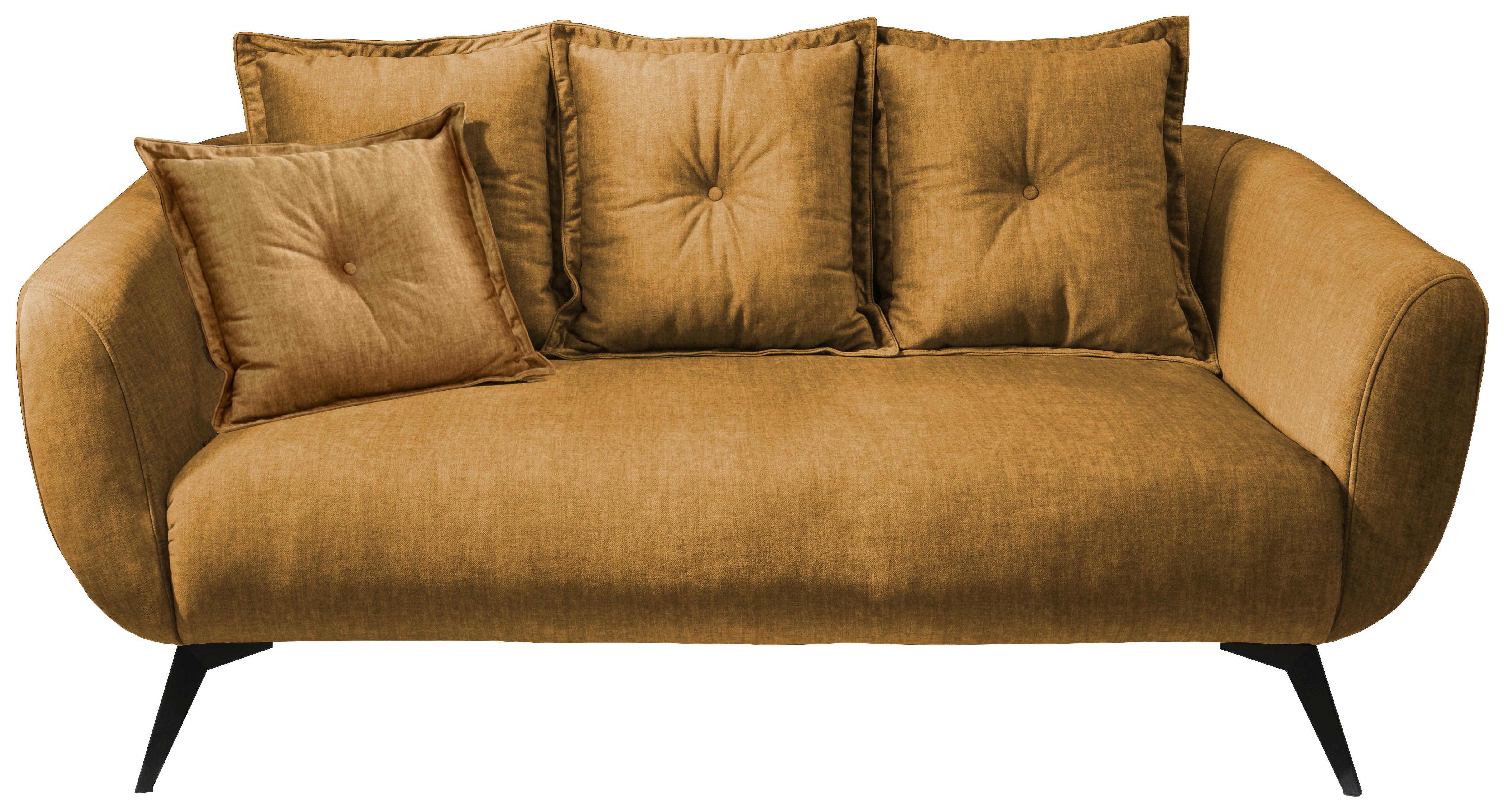 2,5-Sitzer-Sofa Baggio mit Kissen Gelb - Gelb/Schwarz, MODERN, Holz/Textil (196/94/103cm) - Livetastic