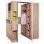 Sarokszekrény Box - tölgy színű/fehér, modern, faanyagok (120/205/150cm)