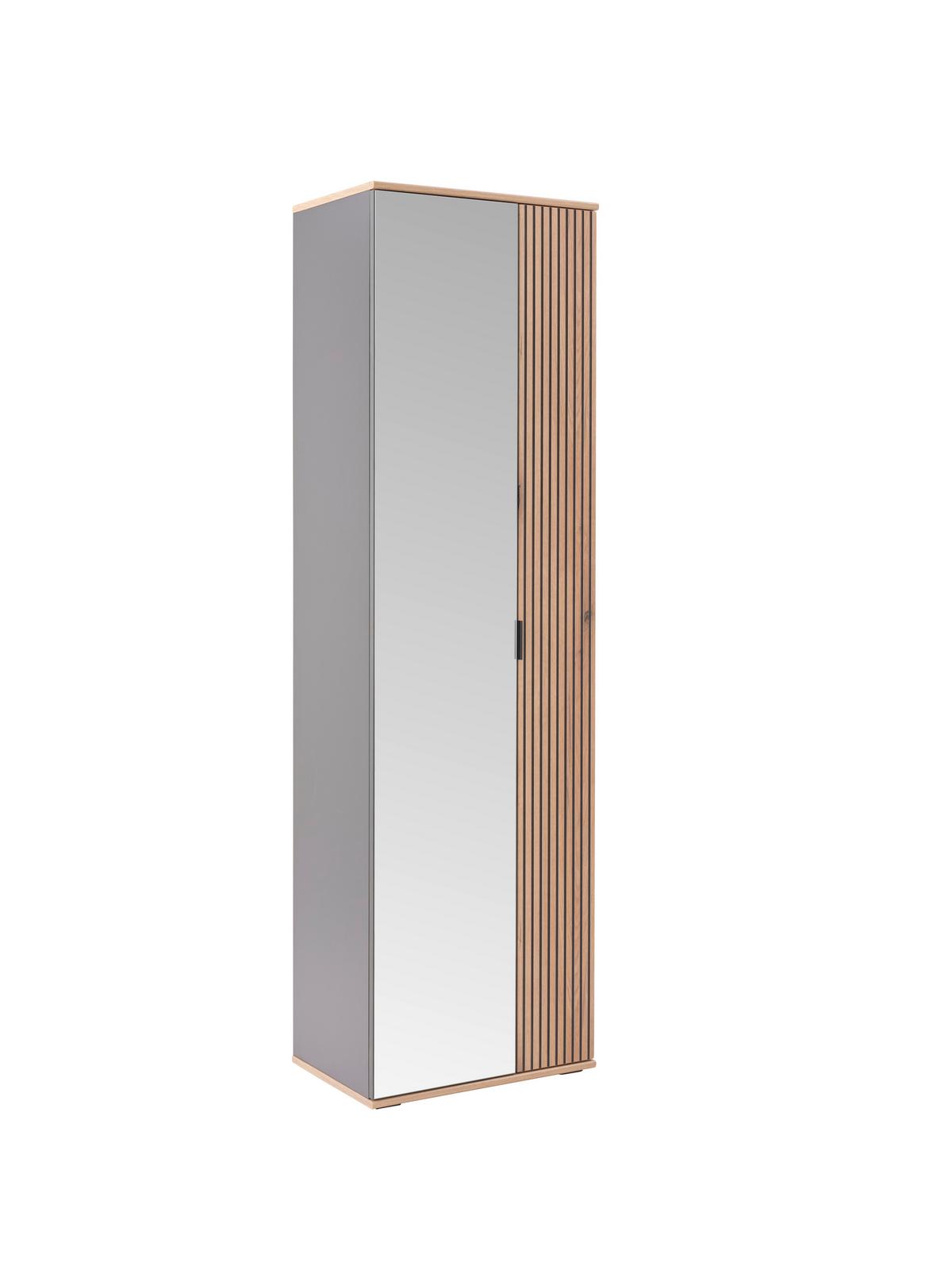 Garderobenschrank Clever Anthrazit B: 55,5 cm - Eichefarben/Anthrazit, MODERN, Glas/Holzwerkstoff (55,5/193/38cm)