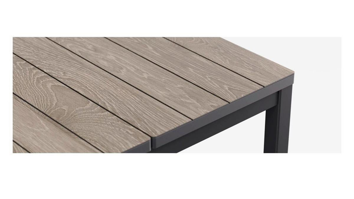 Gartentisch Porto Tisch - Walnussfarben/Graphitfarben, Basics, Kunststoff/Metall (153/75,4/90cm)