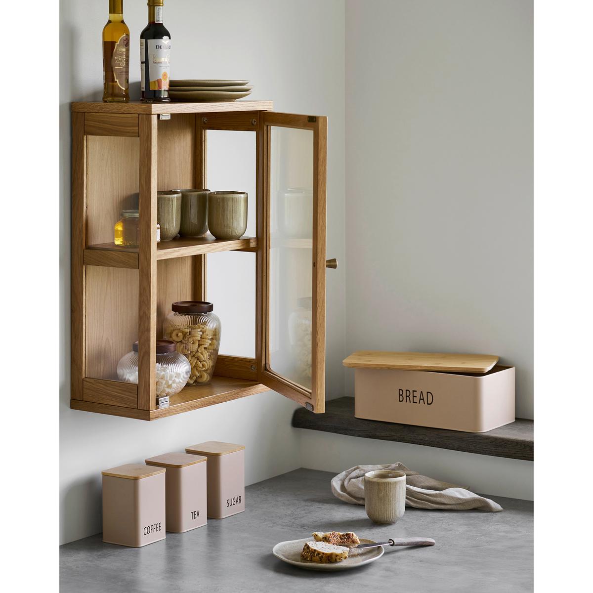 Vorratsdosenset Beige Tula Bread Box 4 -Teilig. - Beige/Naturfarben, Basics, Holz/Metall