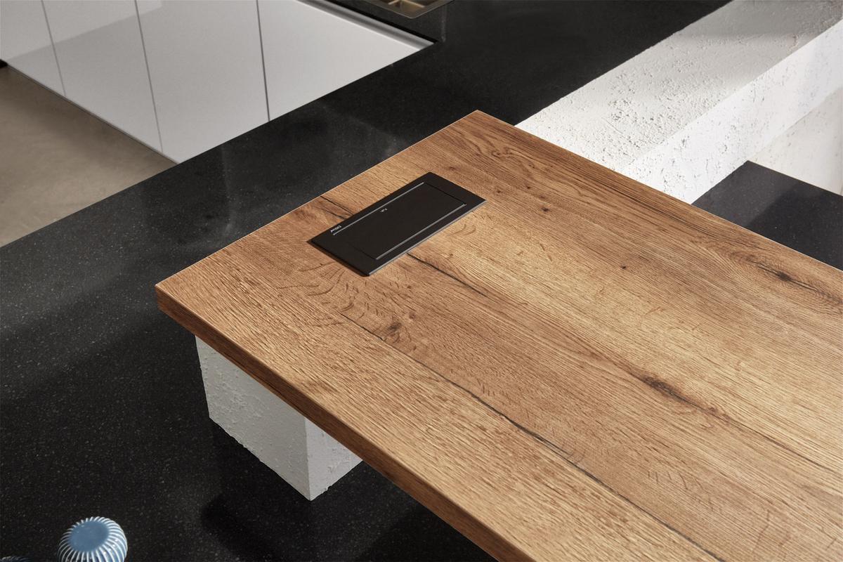 Einbauküche Luxor Frei Planbar Modern, grifflos - Schwarz/Grau, MODERN, Holzwerkstoff - Vertico