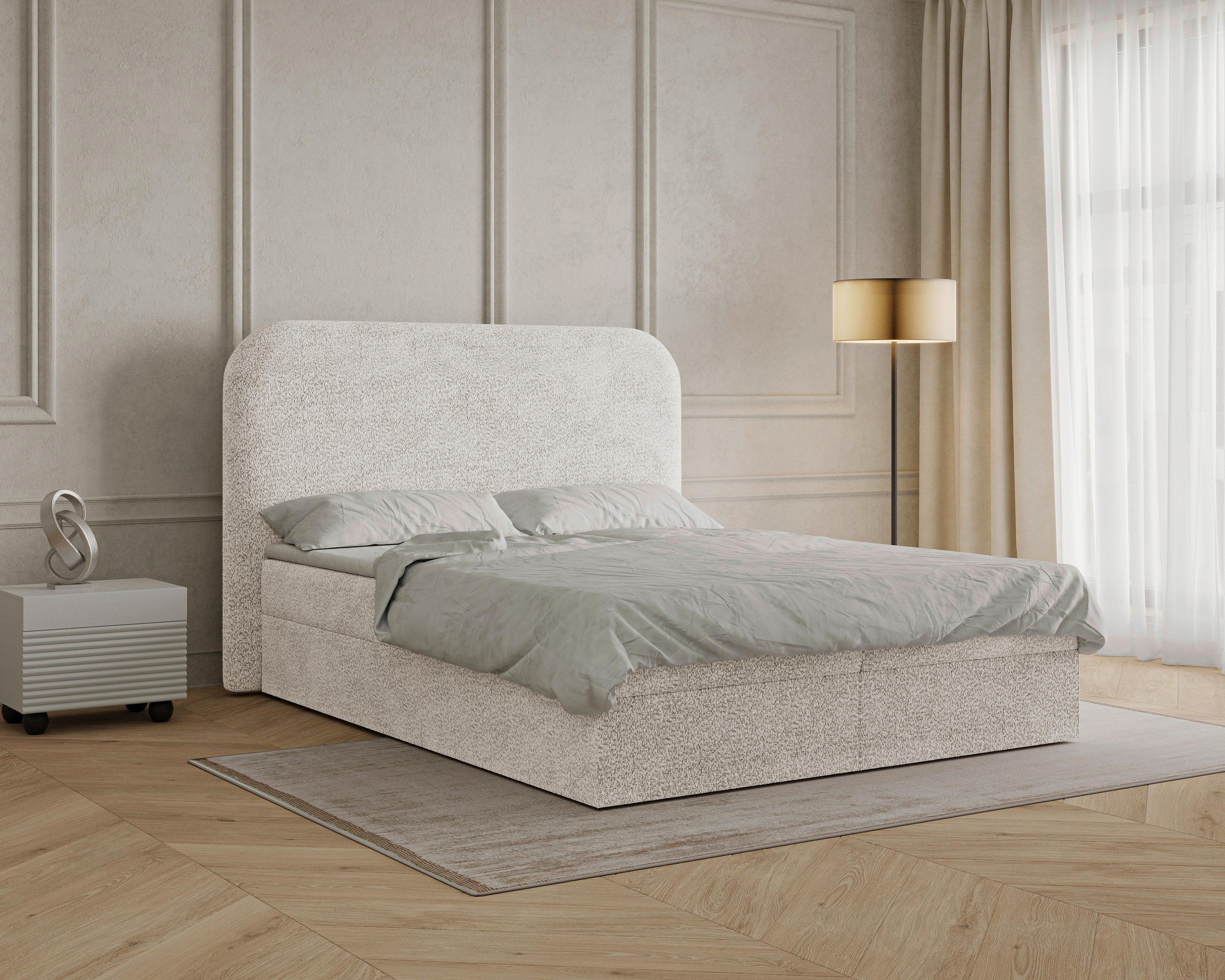BOXBETT London Elfenbein 160x200cm - Elfenbein/Schwarz, MODERN, Holz/Kunststoff (160/200cm) - MID.YOU