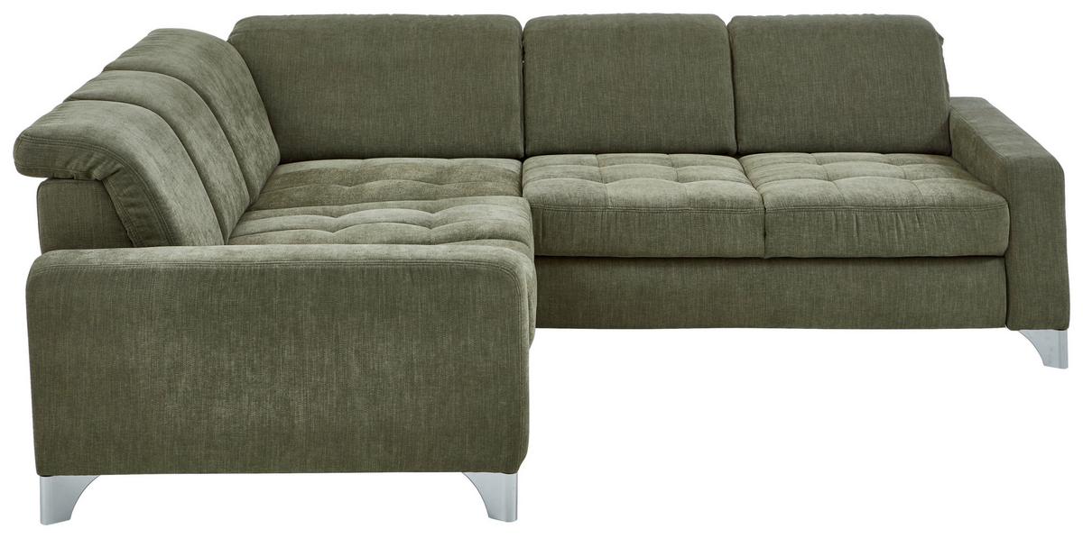 Rohová sedačka GULL, levá, světle zelená - barvy stříbra/světle zelená, Moderní, kov/textil (246/272cm)
