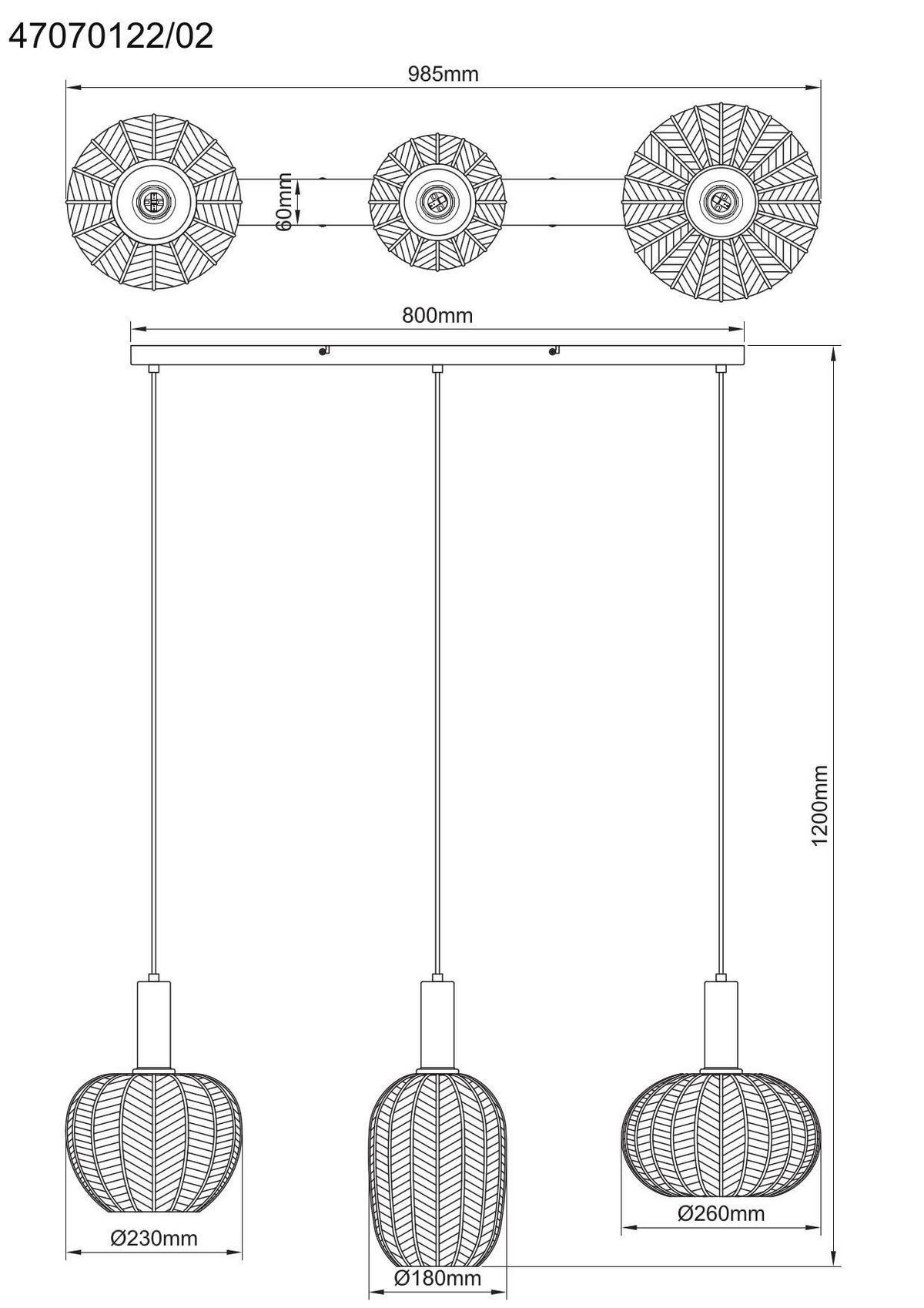 Hängeleuchte Bunti - Pink/Goldfarben, MODERN, Glas/Metall (98.5/26/120cm)