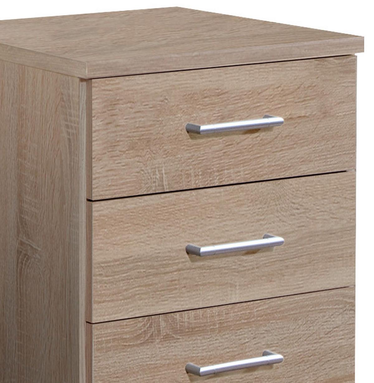 Komoda OSAKA šírka 46cm - farba duba/hliníková, Konventionell, kompozitné drevo/plast (46/55/40cm) - MID.YOU