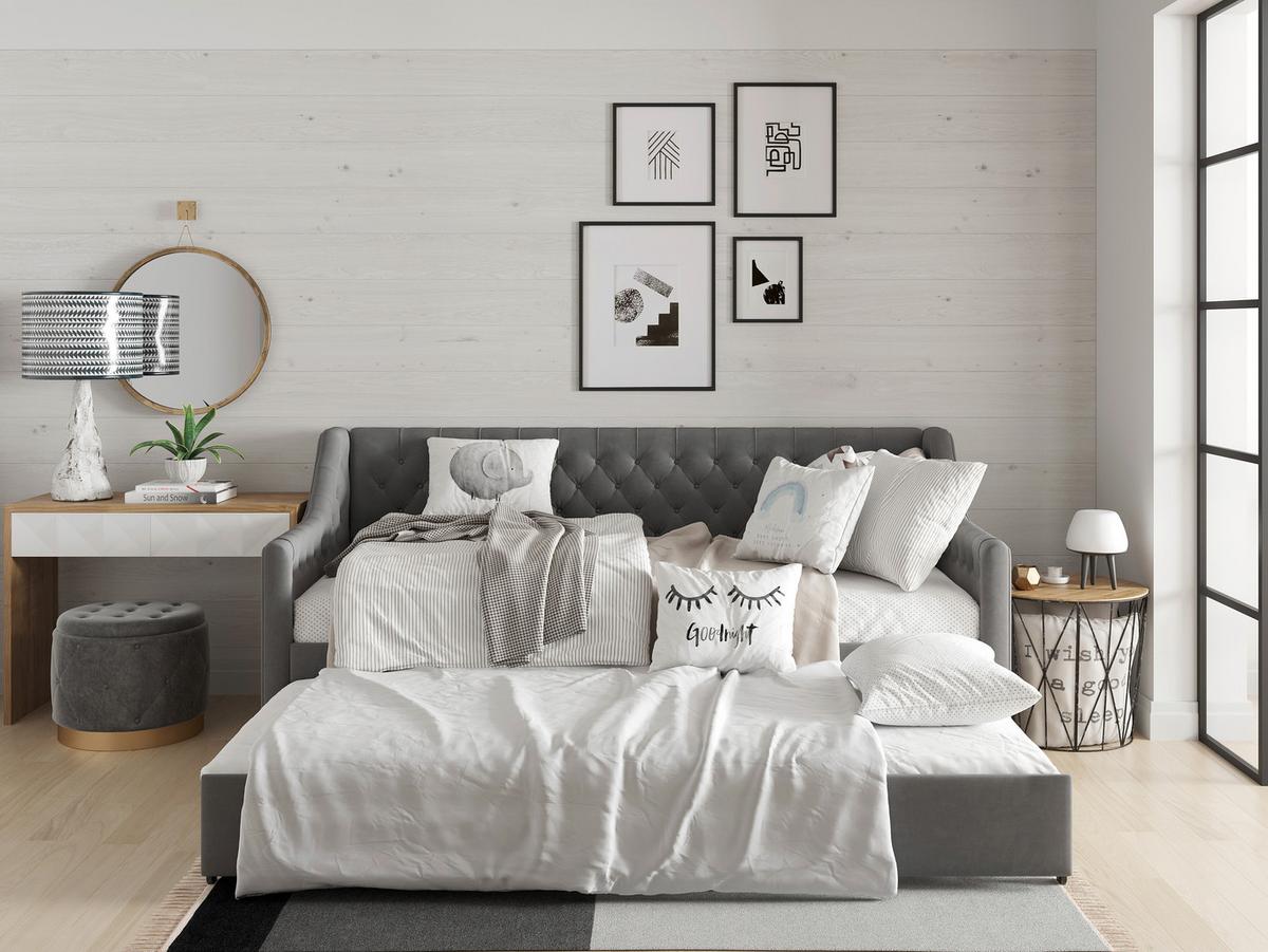 2-Sitzer-Sofa Mit Schlaffunktion B: 110 cm - Anthrazit, LIFESTYLE, Holz/Textil (110/97/210cm) - MID.YOU