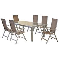 Gartenset Carrara - Taupe/Silberfarben, MODERN, Textil/Metall - Gardenson