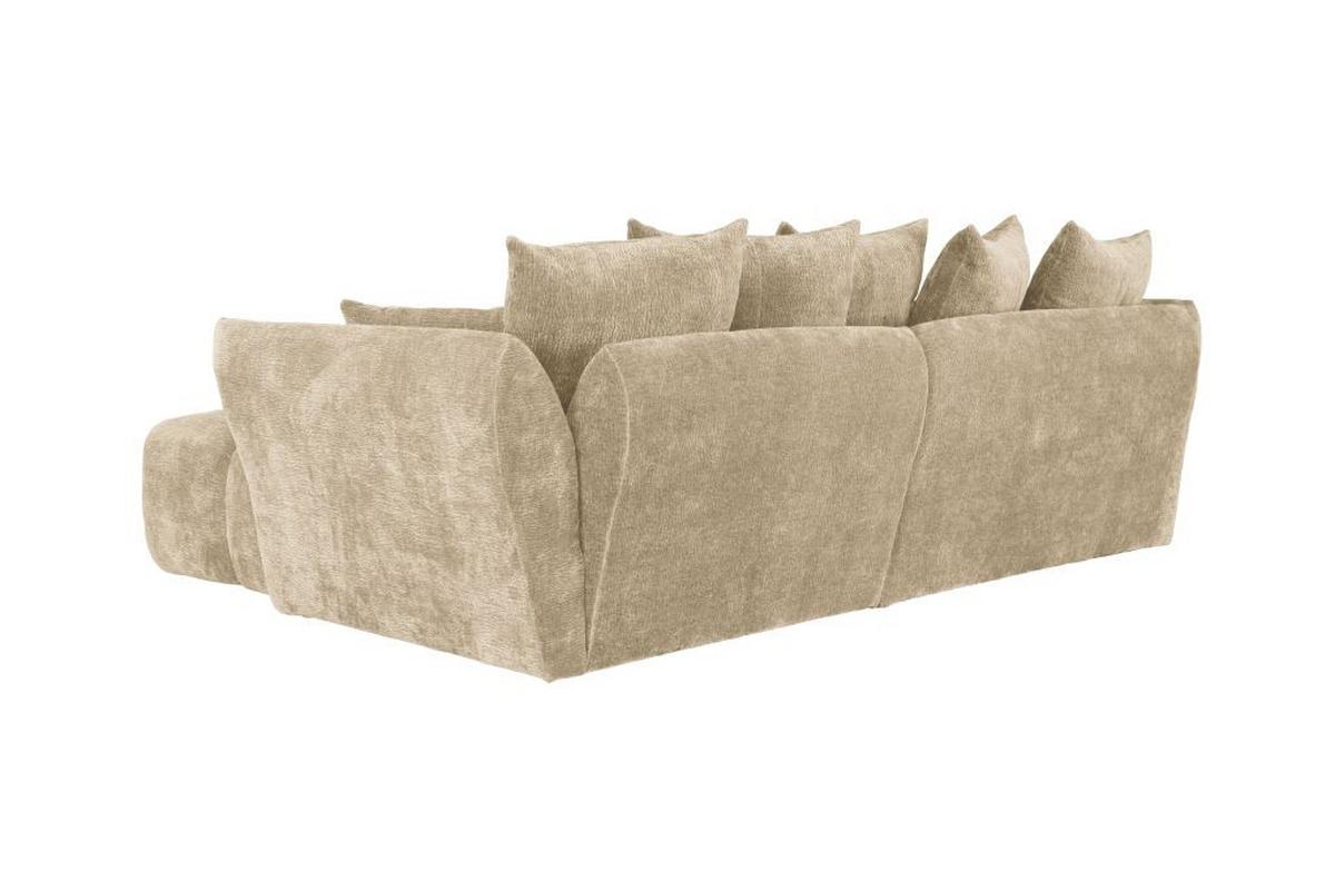 Univerzálna sedačka CAMMELLIO, krémová ženilka, 7 vankúšov - čierna/krémová, Modern, textil (296/189cm) - Mömax