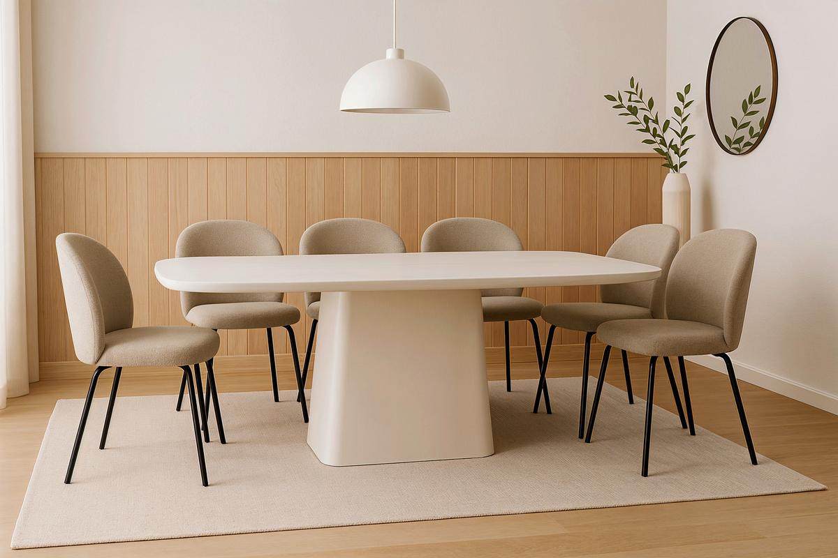 ESSTISCH Weiß L: 200cm - Weiß, MODERN, Holzwerkstoff/Stein (200/100/76cm) - MID.YOU