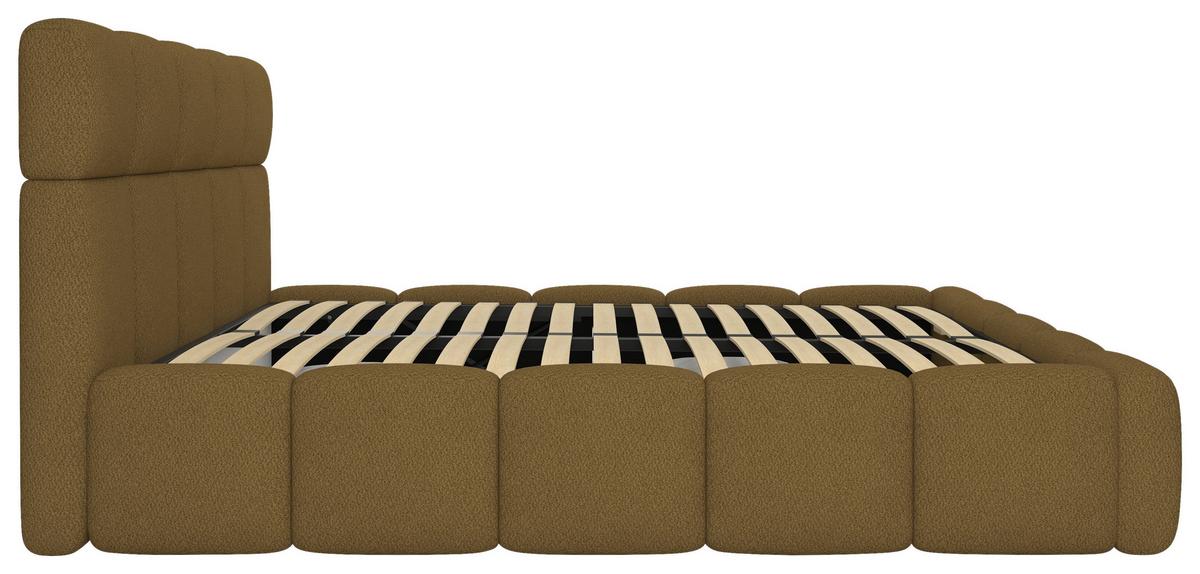 Polsterbett Cloudy M. Matratze Braun, Lf: 180x200 Cm - Braun, Trend, Holz/Holzwerkstoff (180/200cm) - Luca Bessoni