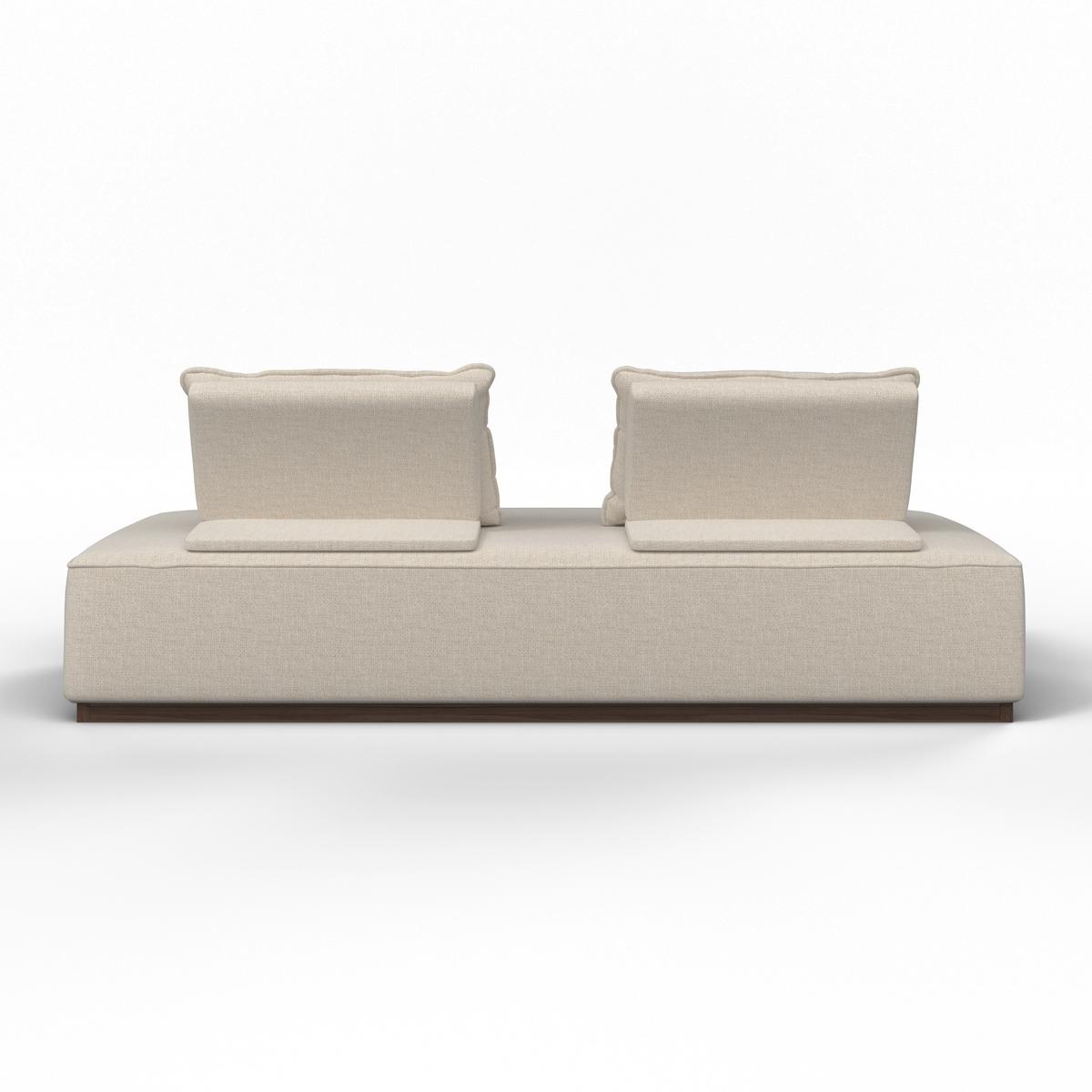 Pohovka CHRISTINA, béžová farba - farba vlašského orecha/béžová, Modern, drevo/kompozitné drevo (215,5/87/106cm) - Bessagi Home