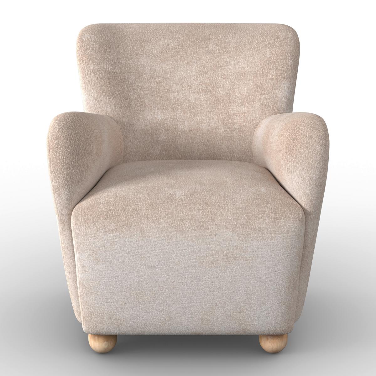 Kreslo LEA, béžová ženilka, max. 140 kg - prírodná farba/béžová, Modern, kov/drevo (76/85/84cm)