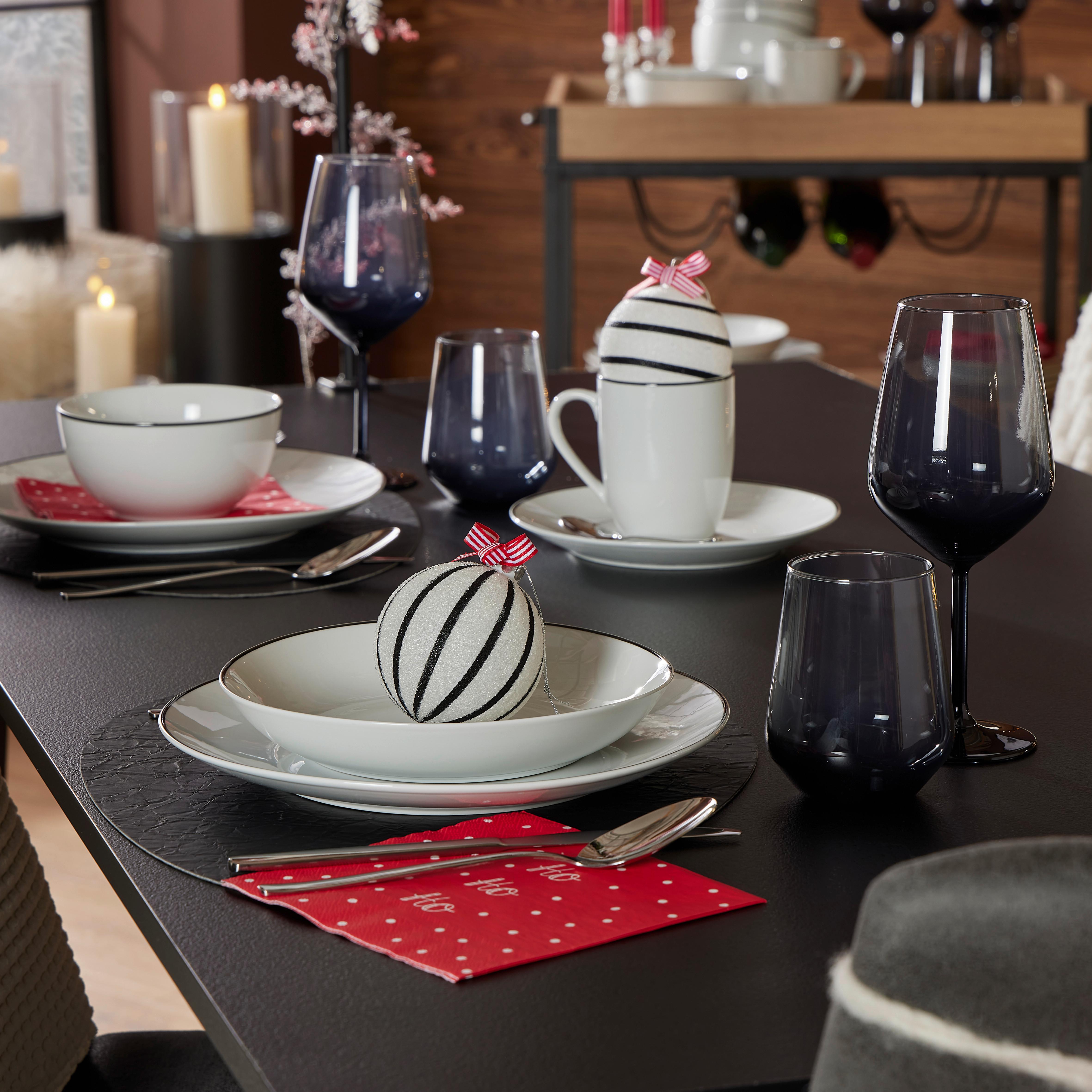 Kombiservice Levi Keramik 6 Personen Geschirr Set Weiß - Schwarz/Weiß, MODERN, Keramik - James Wood
