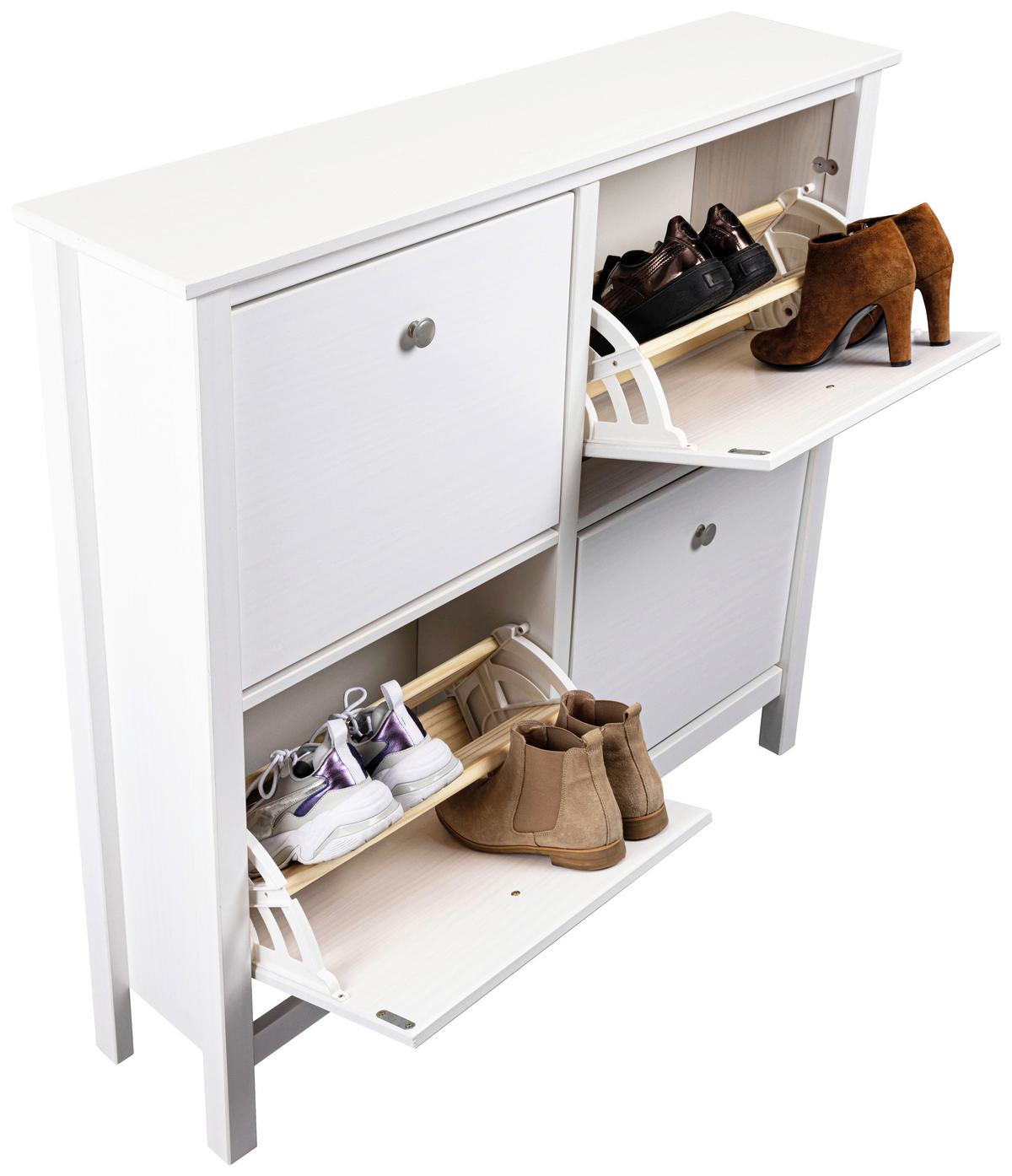 Schuhschrank Chilly Home - Weiß, Design, Holz (107/101/25cm) - Livetastic