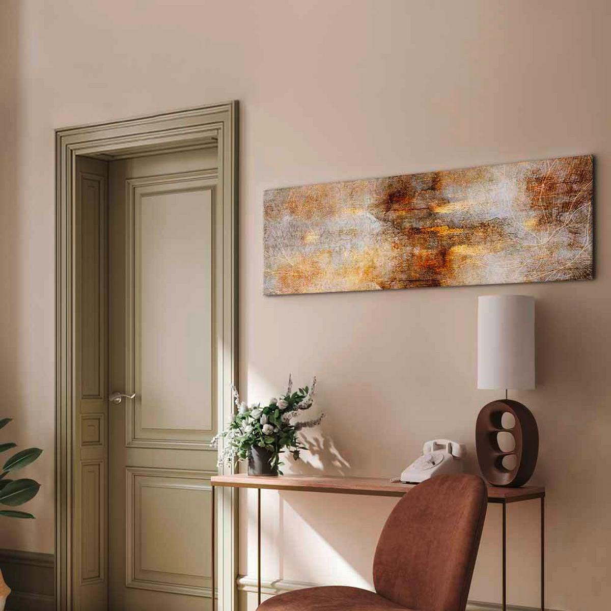 Leinwandbild Magic Of Luxury Braun Goldfarben B: 150 cm - Goldfarben/Braun, Basics, Holz/Textil (150/50/1.2cm) - artgeist