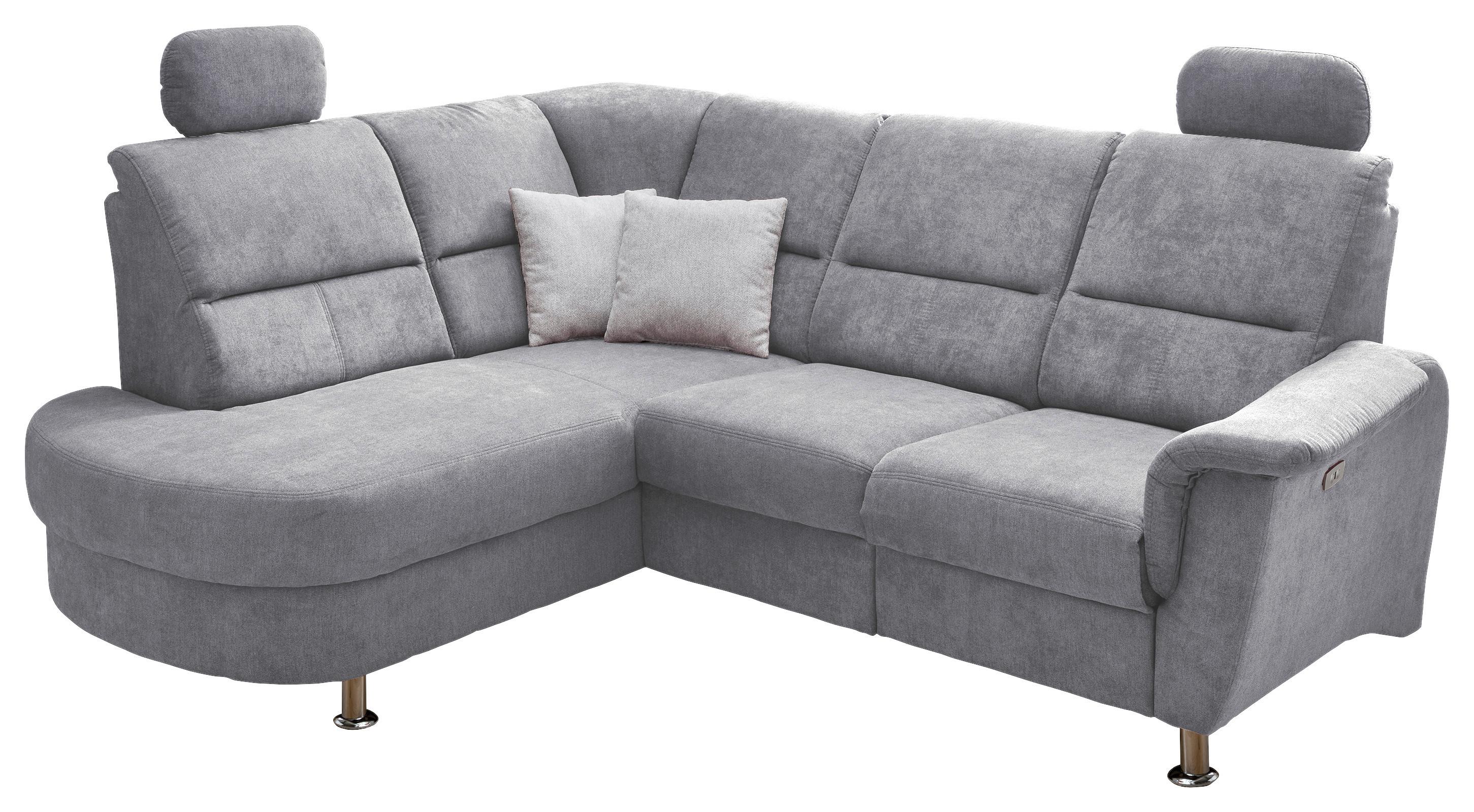 Ecksofa Parole Grau S: 184/231 cm - Chromfarben/Grau, KONVENTIONELL, Textil (184/231cm) - Livetastic