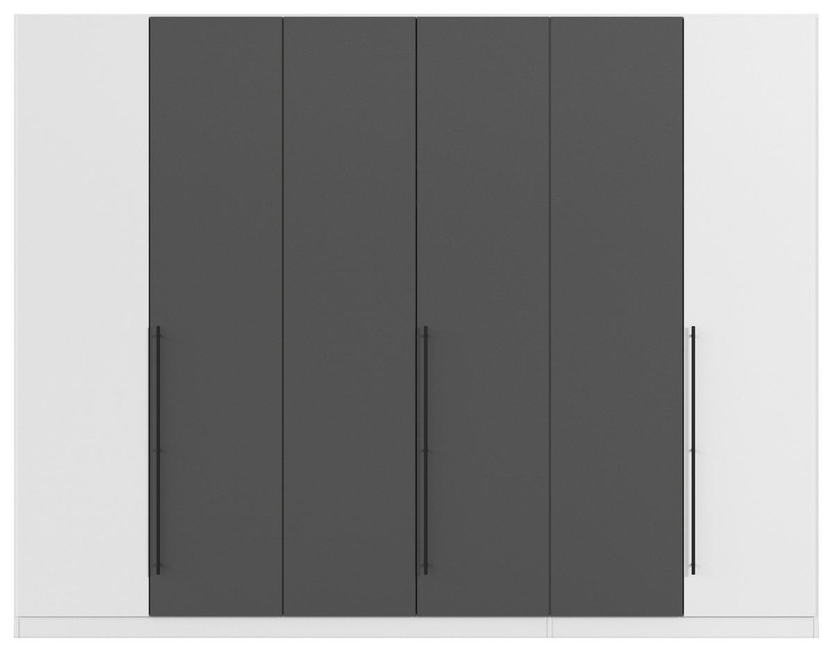 Kleiderschrank Safari B: 271 cm - Weiß/Grau, KONVENTIONELL, Holzwerkstoff (271/229/54cm)