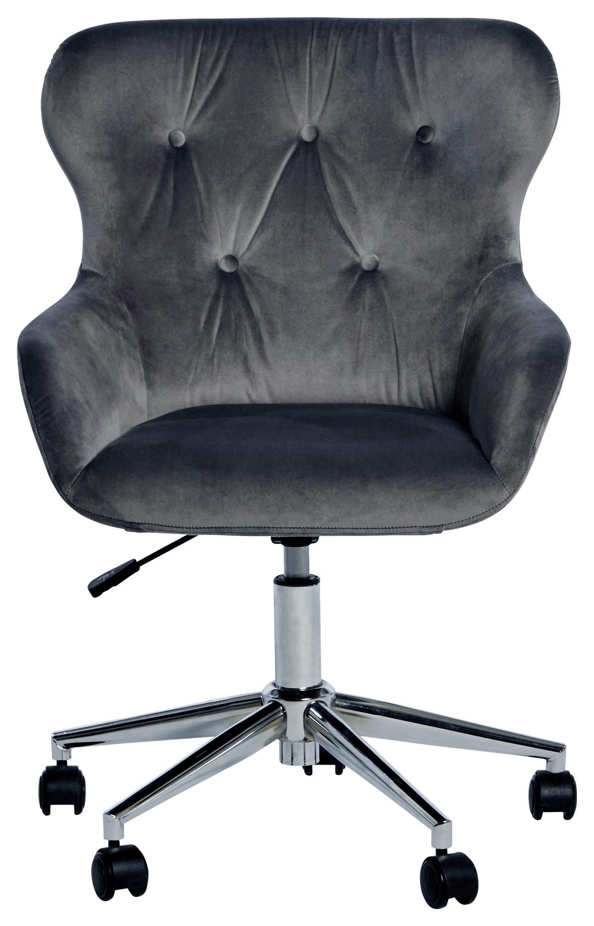 Drehstuhl Club Worx - Chromfarben/Grau, MODERN, Kunststoff/Textil (57/62/83-93cm) - Livetastic