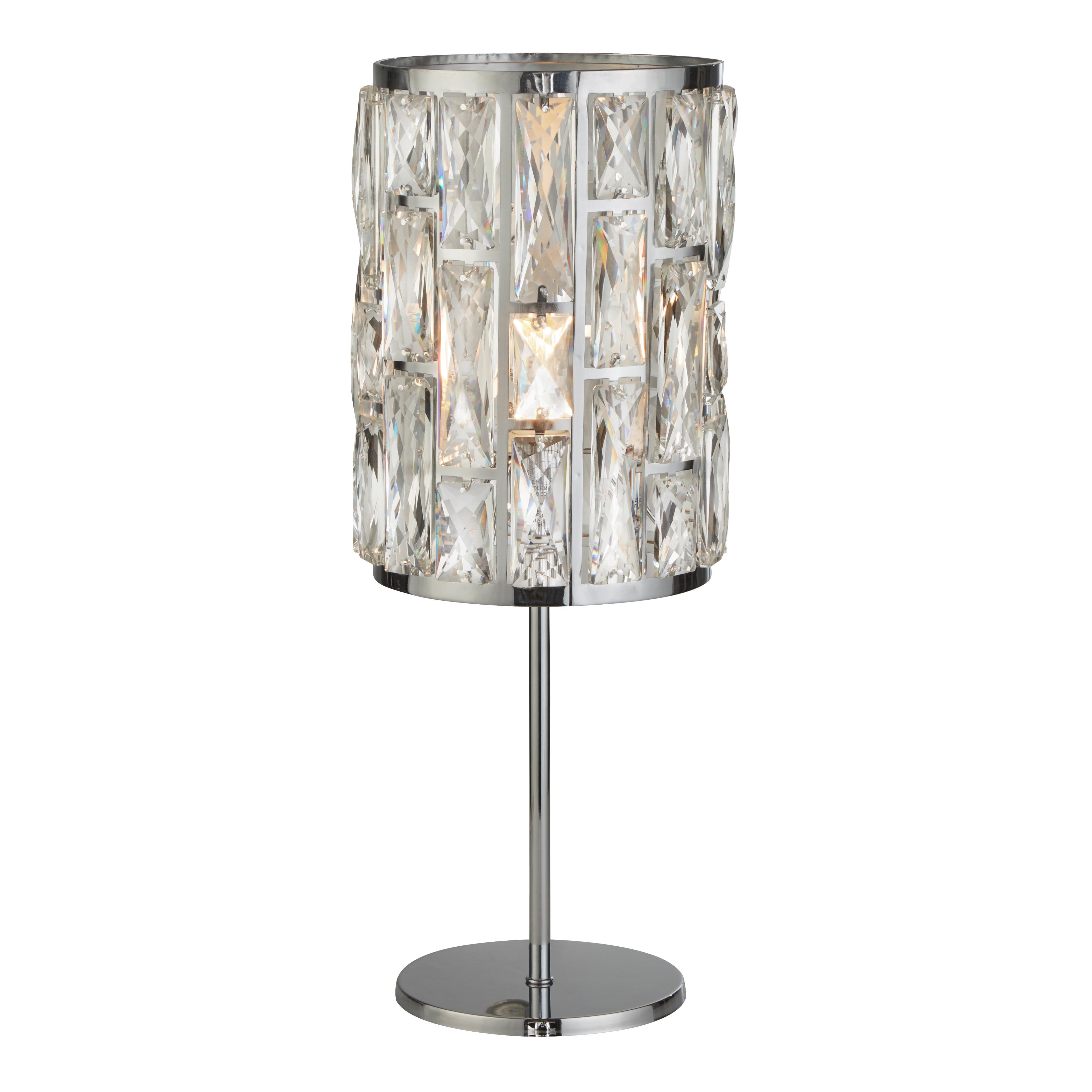 Kristall-Tischleuchte Bijou Eu6584cc - Chromfarben/Klar, Design, Glas/Metall (19,5/47/19,5cm)