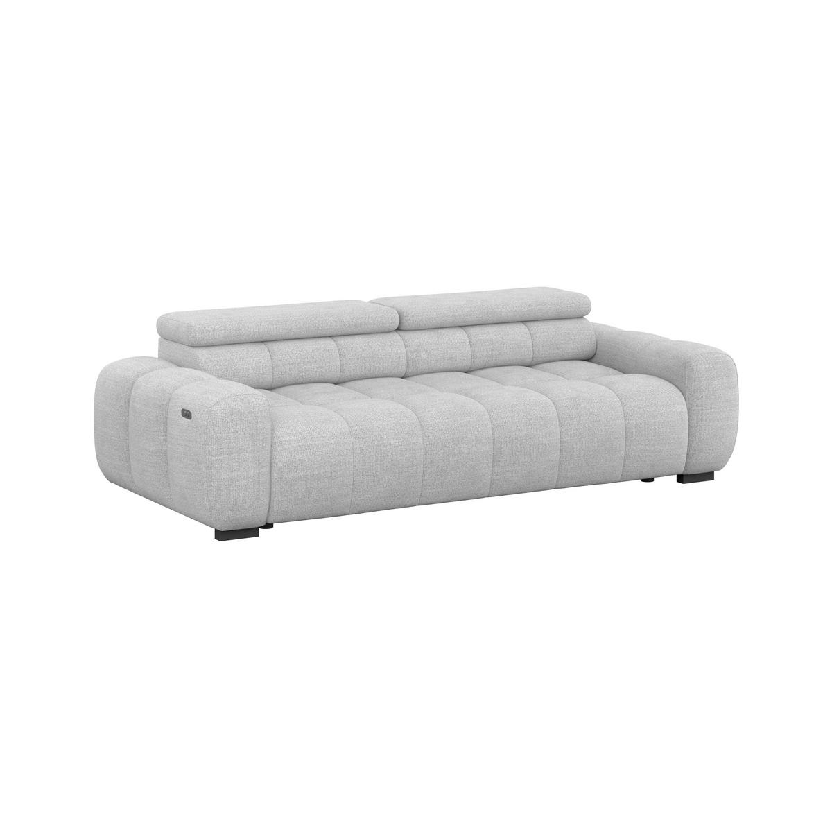Bigsofa Bull Webstoff dunkelgrau, B: 248 cm - Hellgrau/Schwarz, Design, Textil (248/77-97/108cm) - Luca Bessoni