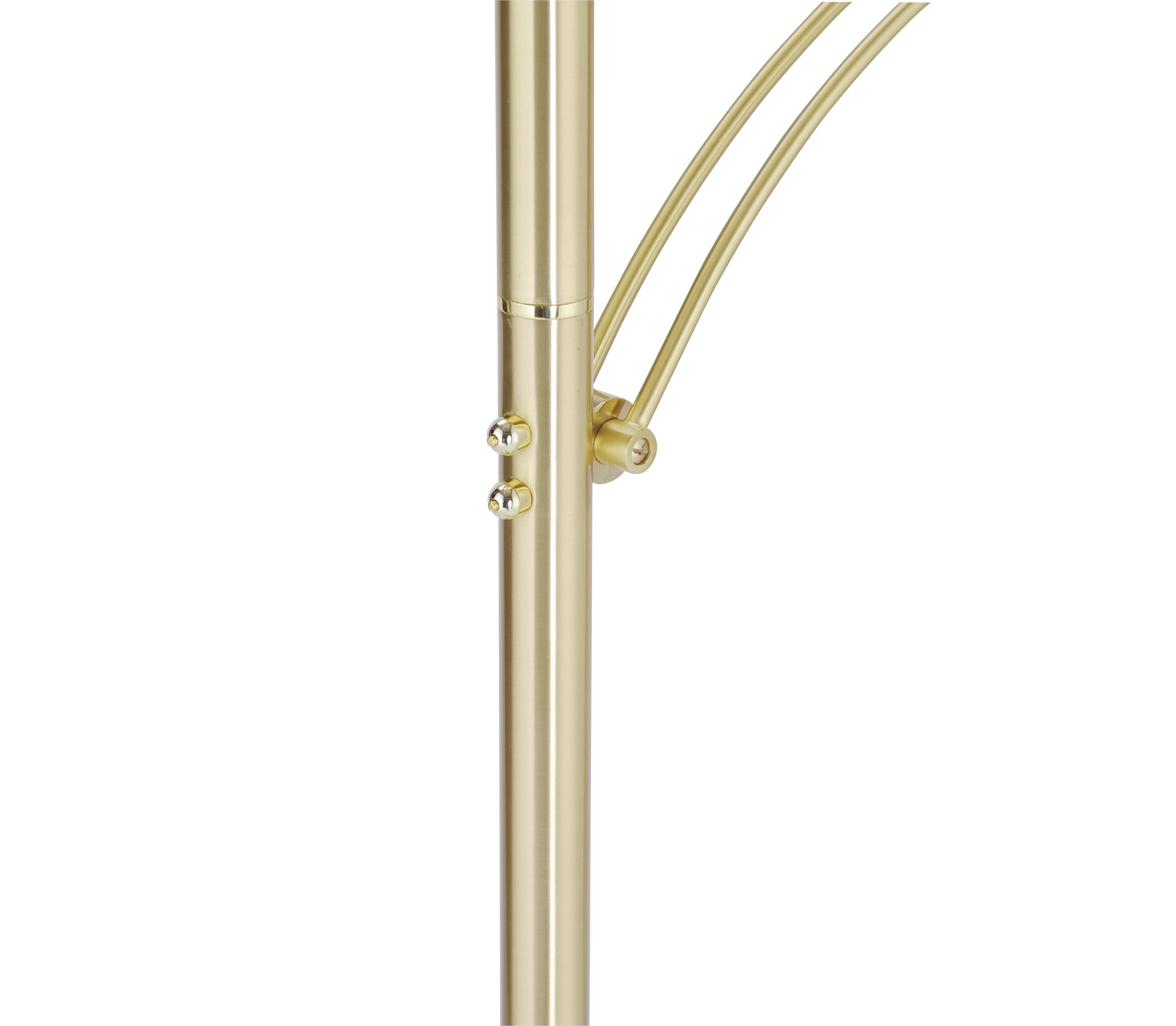 LED-Stehlampe Artur dimmbar Messingfarben mit Leselampe - Messingfarben, Basics, Metall (62/444/200,3cm) - Paul Neuhaus