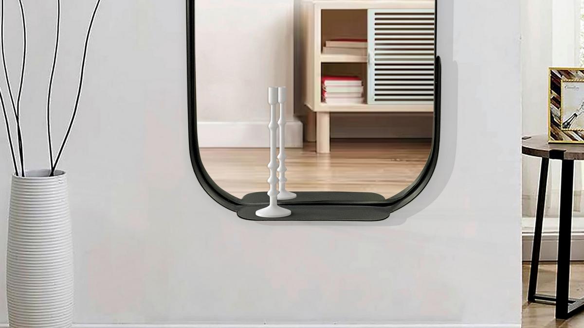 Wandspiegel Schwarz B: 51 Cm - Schwarz, Design, Glas/Metall (51/114/8cm) - MID.YOU