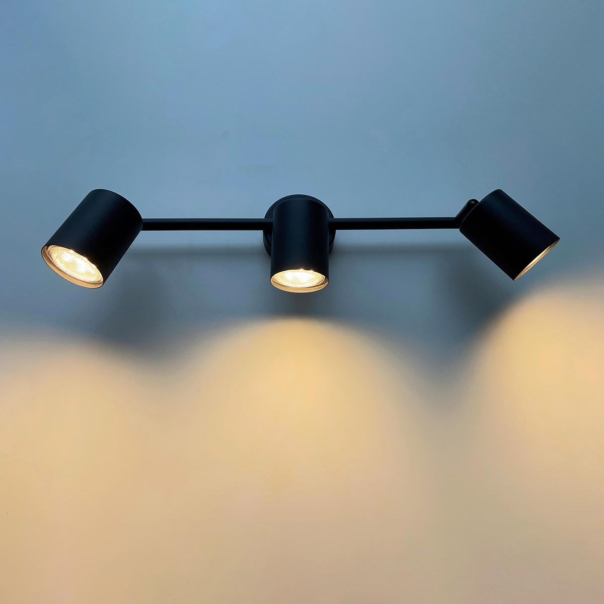 Led-deckenleuchte Vano L: 30 Cm, Drehbar, 3-Flammig - Schwarz, Basics, Metall (42/8/12cm) - Fischer & Honsel