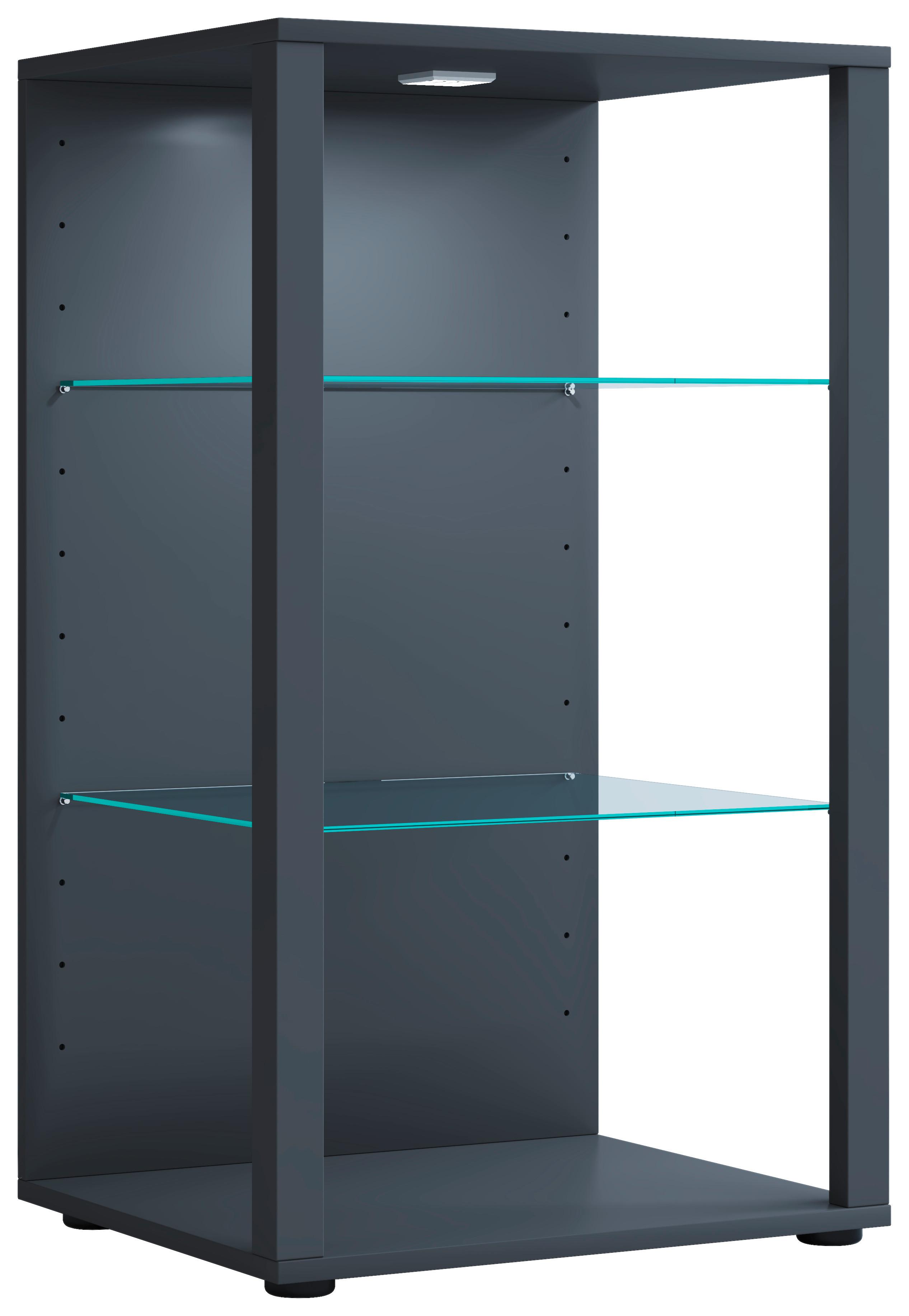 Vitrine Glasol Xxl B: 52 Cm Stehend Anthrazit - Anthrazit/Schwarz, MODERN, Glas/Holzwerkstoff (52/90/44cm) - MID.YOU