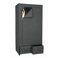 Stoffschrank mit Metallgestell B: 80 cm Ritsch-Ratsch, Grau - Dunkelgrau, MODERN, Textil/Metall (80/160/50cm)