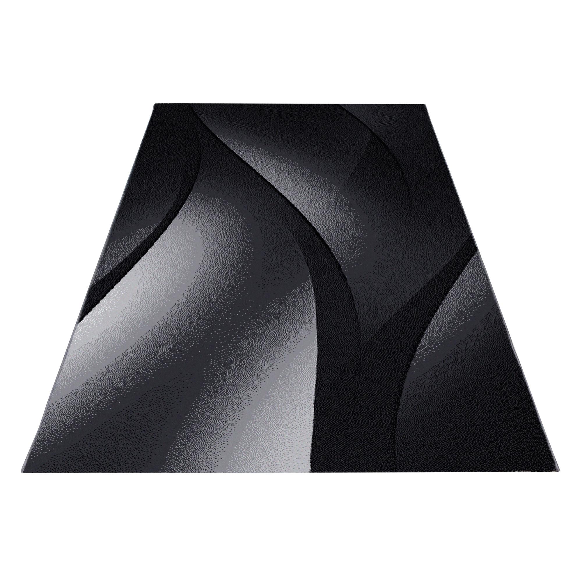 Webteppich Schwarz/Weiß Naturfaser Plus 80x150 cm - Schwarz/Weiß, Design, Textil (80/150cm)